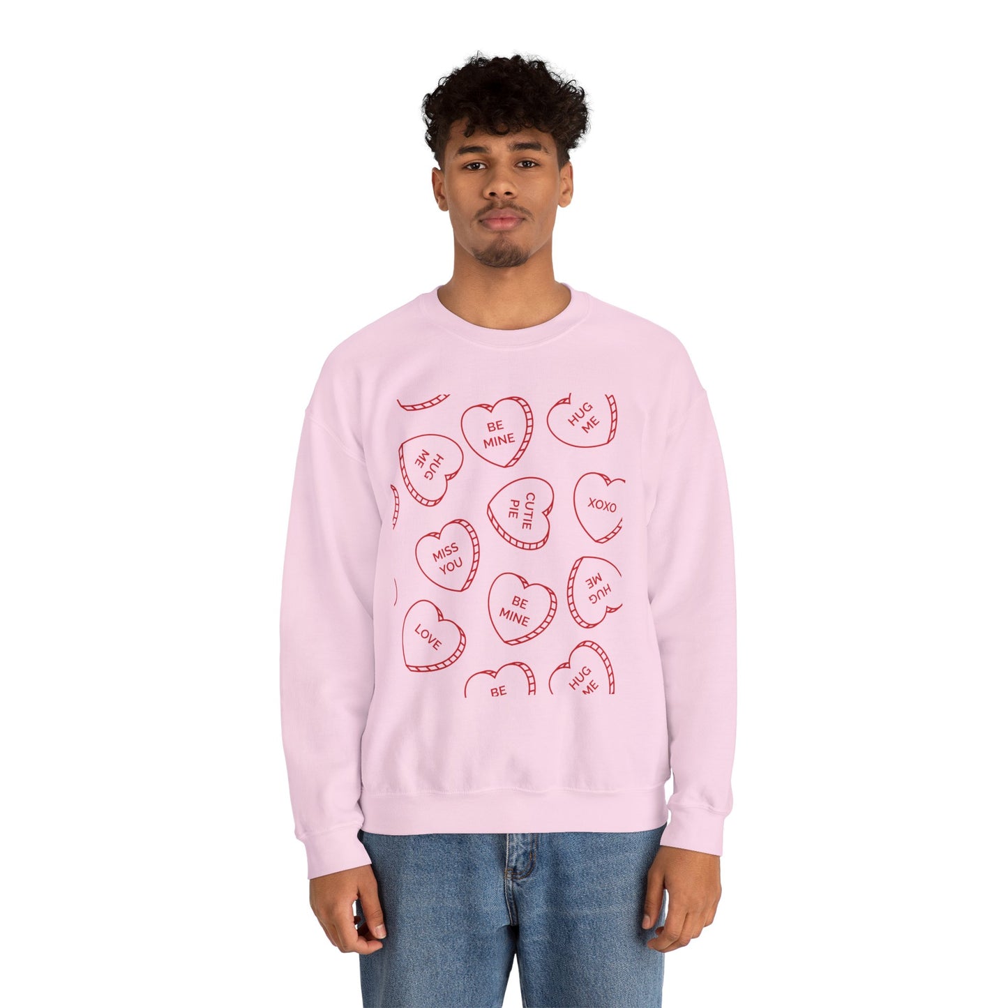 Candy Heart Crewneck Sweatshirt - Heart Design - Cute and Cozy