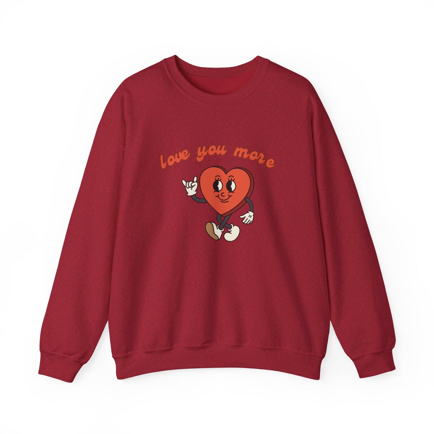 Love You More Heart Crewneck Sweatshirt | Unisex Valentine's Gift