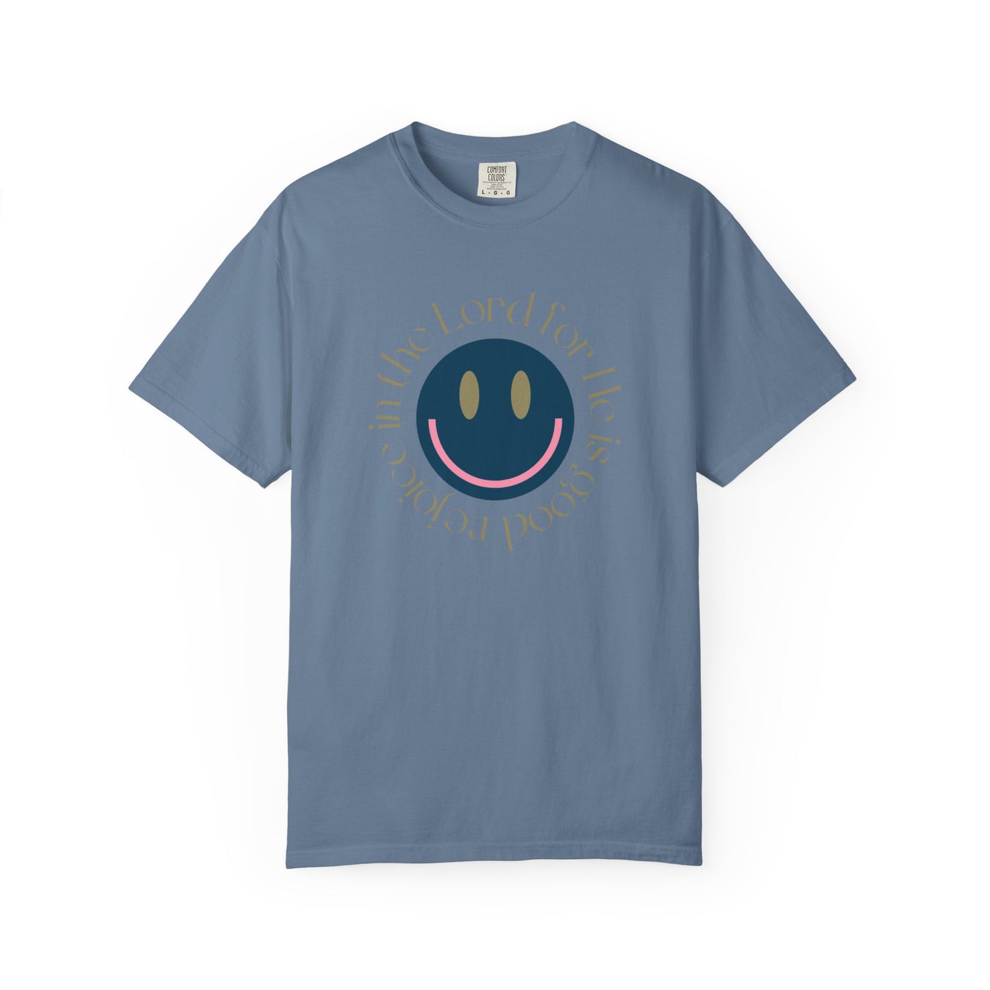 Rejoice in the Lord Smiley Face Christian T-Shirt, Unisex Tee, Inspirational Clothing, Gift for Believers, Casual Wear, Faith-Based Apparel
