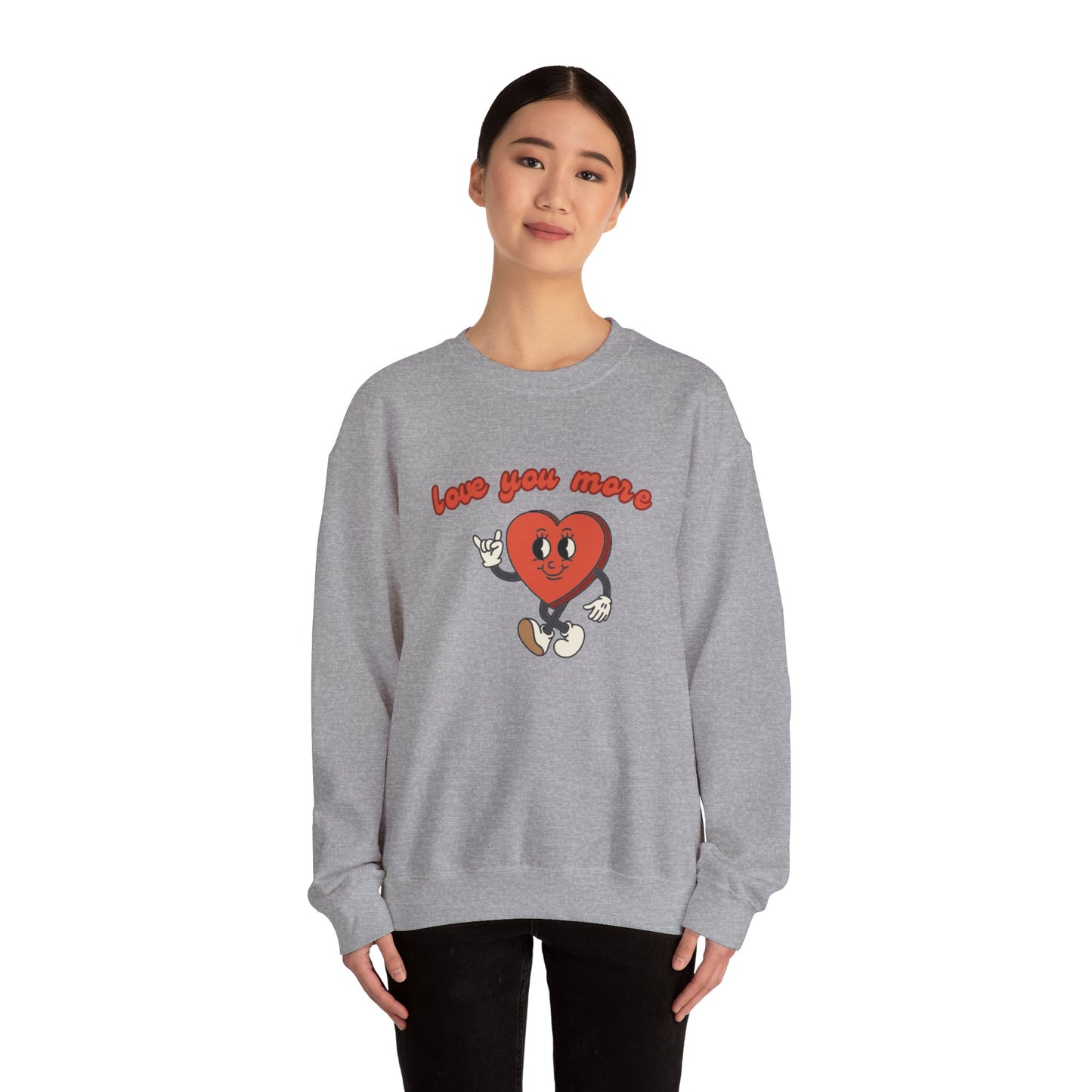 Love You More Heart Crewneck Sweatshirt | Unisex Valentine's Gift