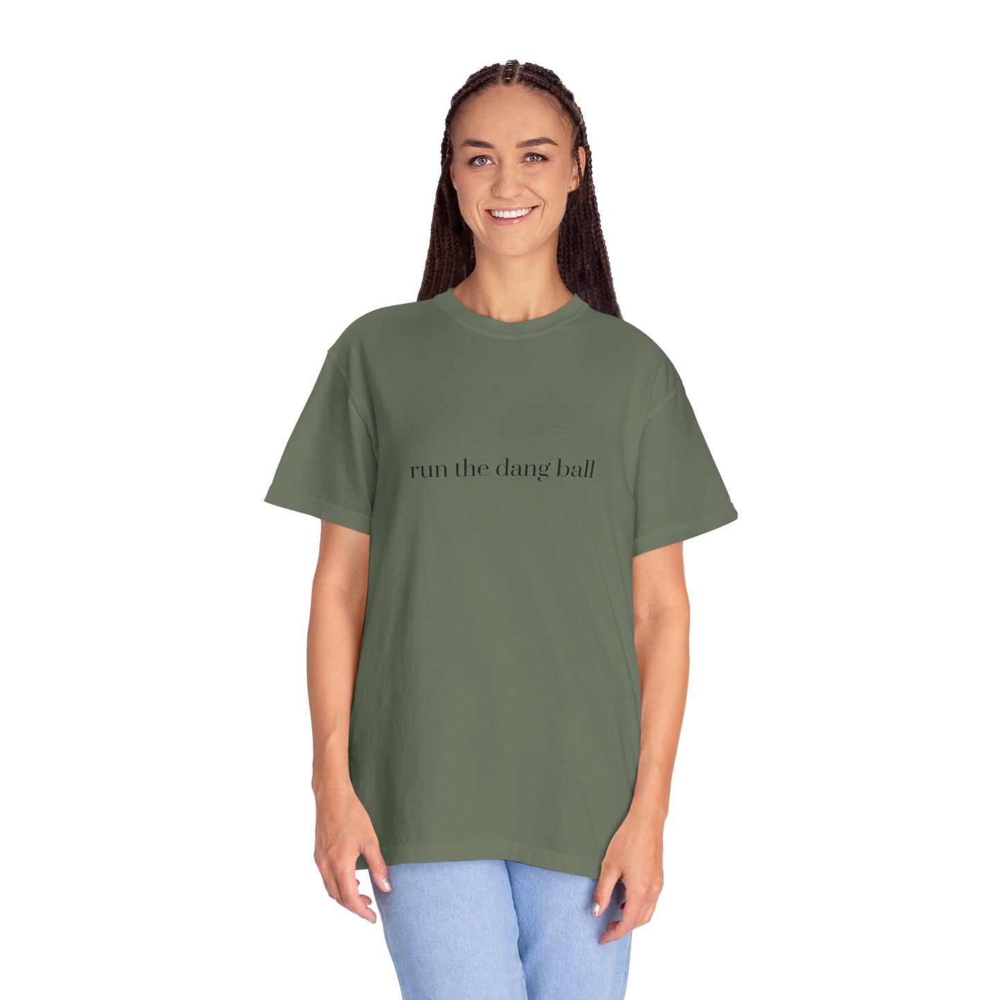 Casual Statement T-Shirt - Run the Dang Ball, Unisex tee for Sports Lovers, Fun Casual Wear, Gift for Friends, Motivational Shirt