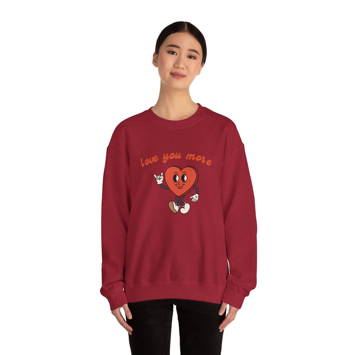 Love You More Heart Crewneck Sweatshirt | Unisex Valentine's Gift