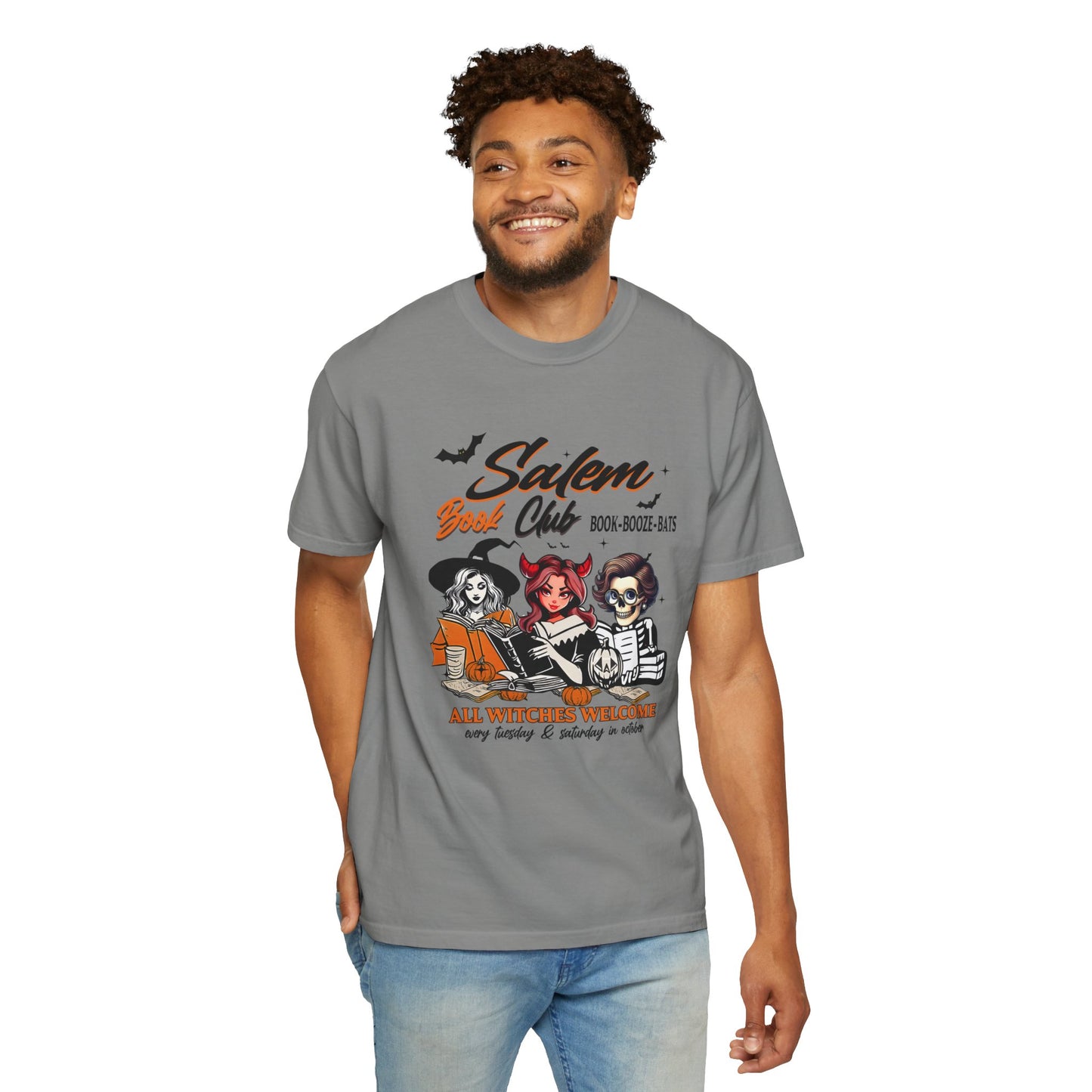 Salem Book Club T-Shirt, Witches Welcome Tee, Unisex Halloween Shirt, Spooky Gift for Readers, Book Lovers Apparel