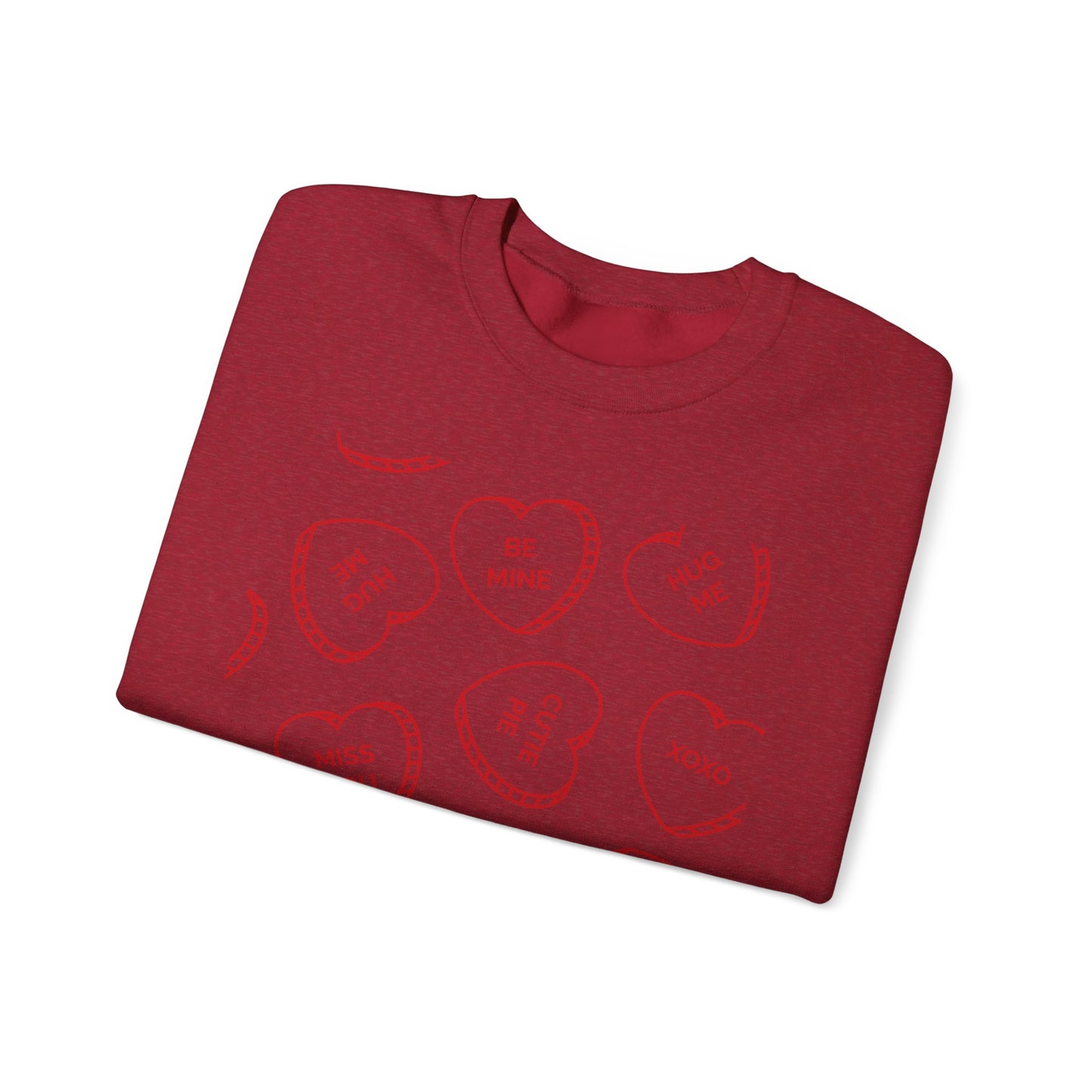 Candy Heart Crewneck Sweatshirt - Heart Design - Cute and Cozy