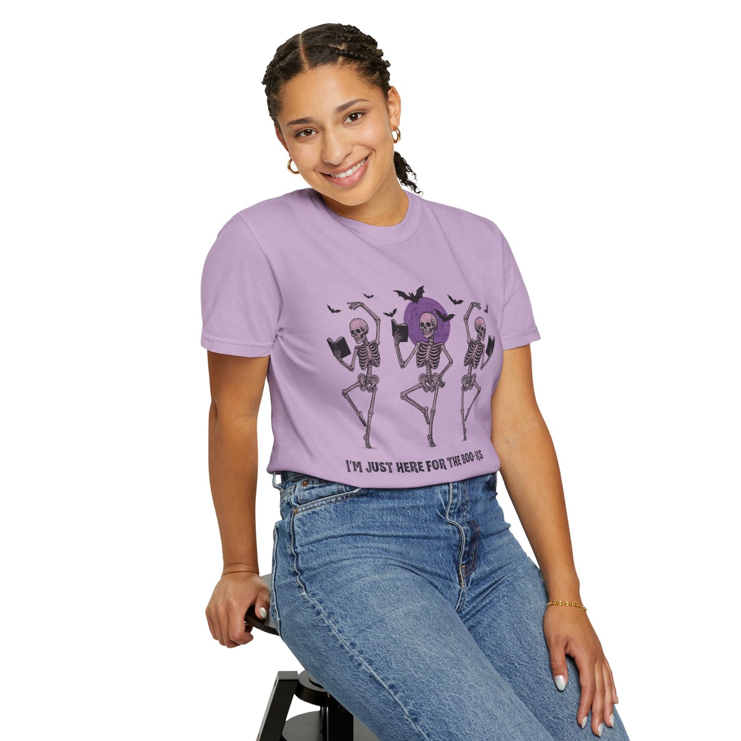 Halloween Skeleton T-Shirt, Unisex Spooky Tee, I'm Just Here for the Boo-ks, Cute Halloween Shirt, Festive Fall Wear