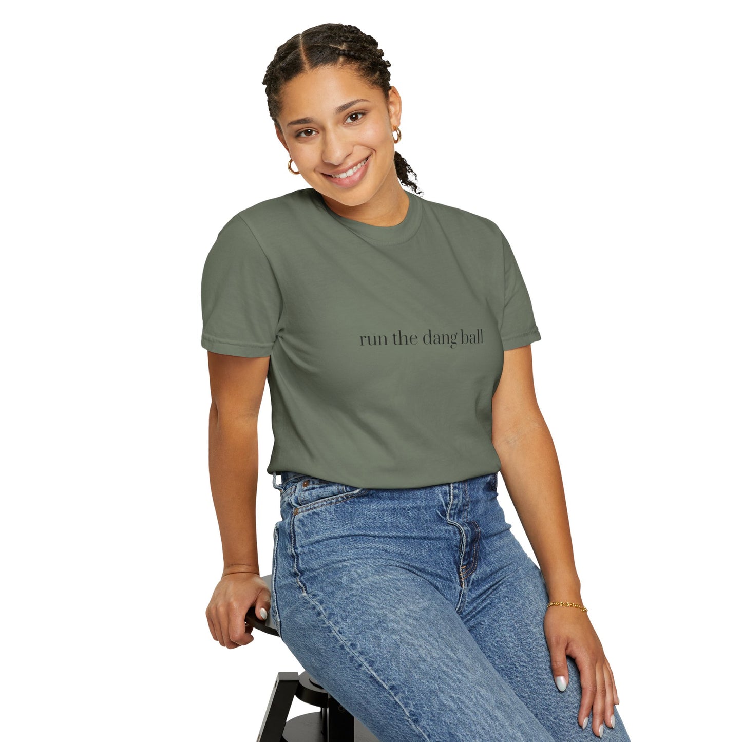 Casual Statement T-Shirt - Run the Dang Ball, Unisex tee for Sports Lovers, Fun Casual Wear, Gift for Friends, Motivational Shirt