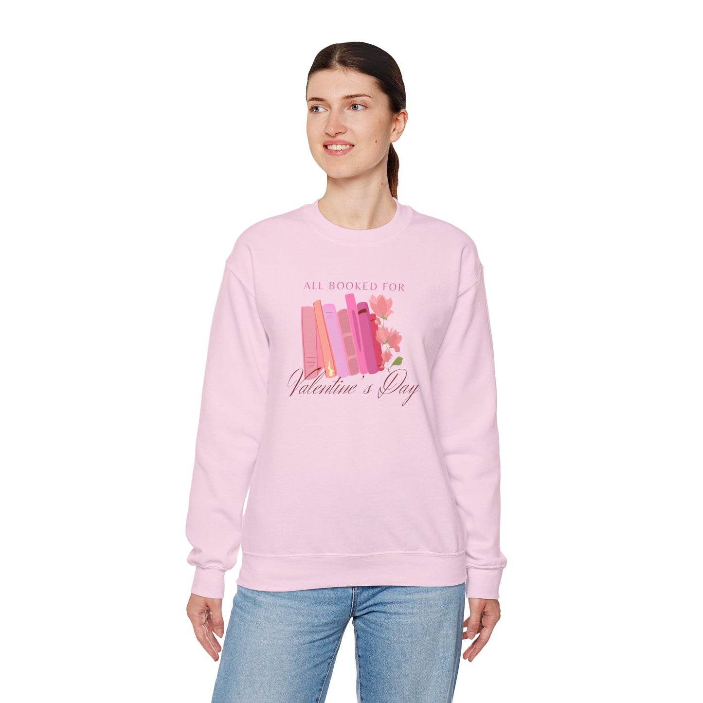 Valentine's Day Book Lover Crewneck Sweatshirt - All Booked