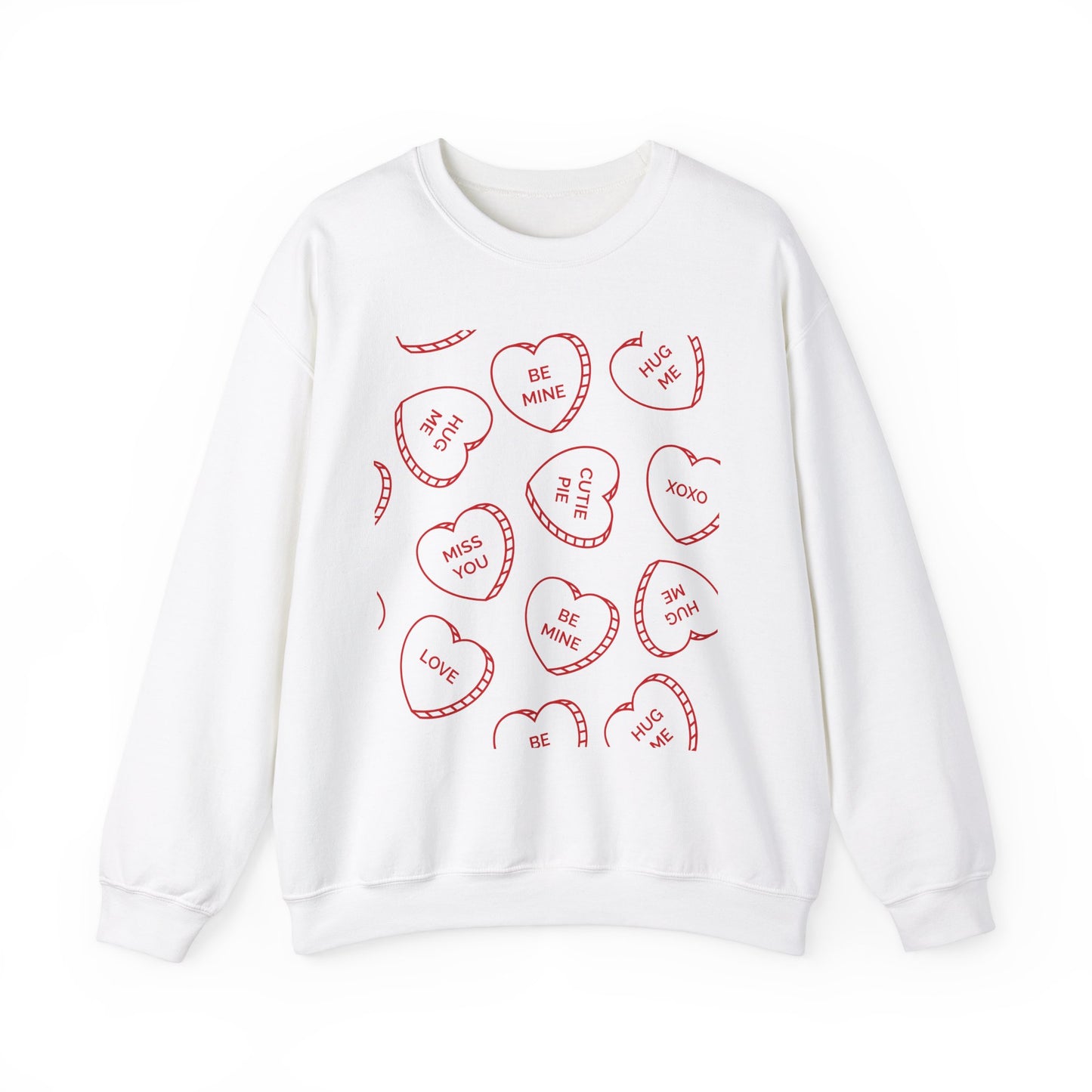 Candy Heart Crewneck Sweatshirt - Heart Design - Cute and Cozy