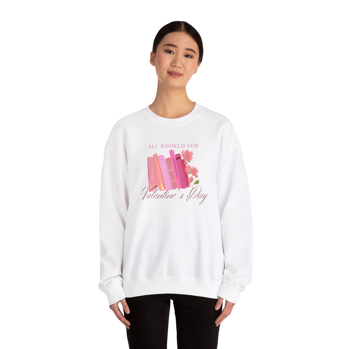 Valentine's Day Book Lover Crewneck Sweatshirt - All Booked