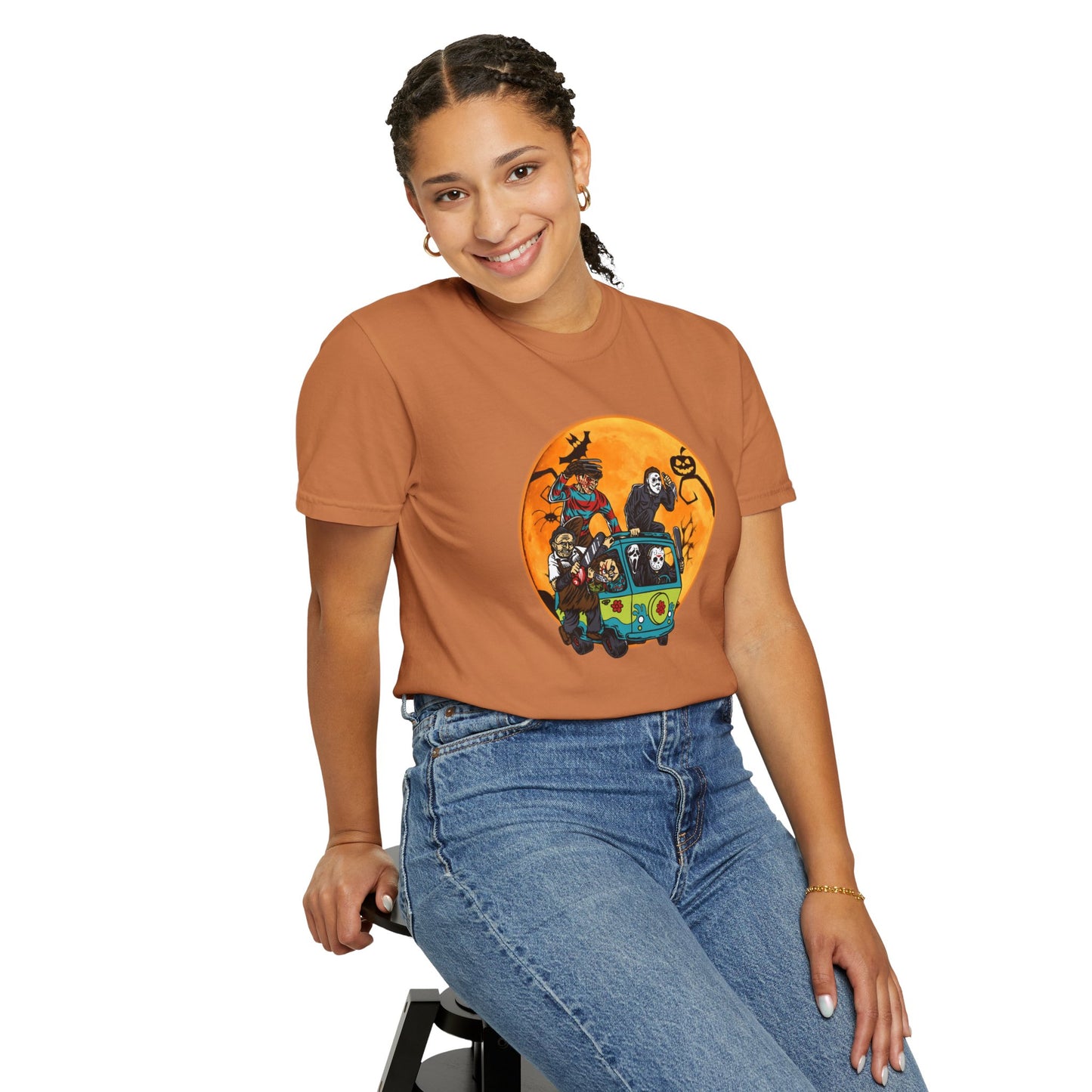 Spooky Adventure T-shirt - Unisex Garment-Dyed, Halloween Costume, Fun Graphic Tee, Festive Outfit, Casual Wear, Gift Idea