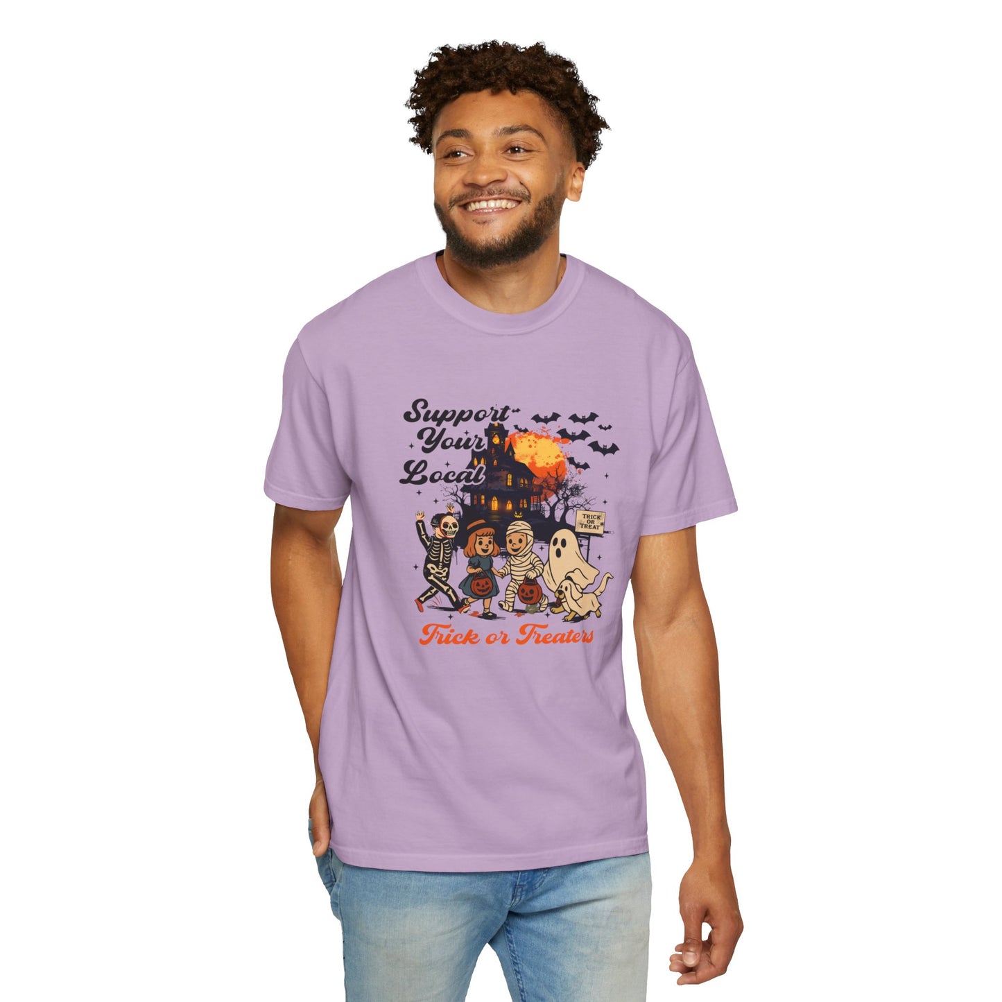 Support Your Local Trick or Treaters T-shirt | Fun Fall Apparel, Halloween Shirt, Unisex Tee, Gift for Halloween Lovers, Cozy Festival Wear