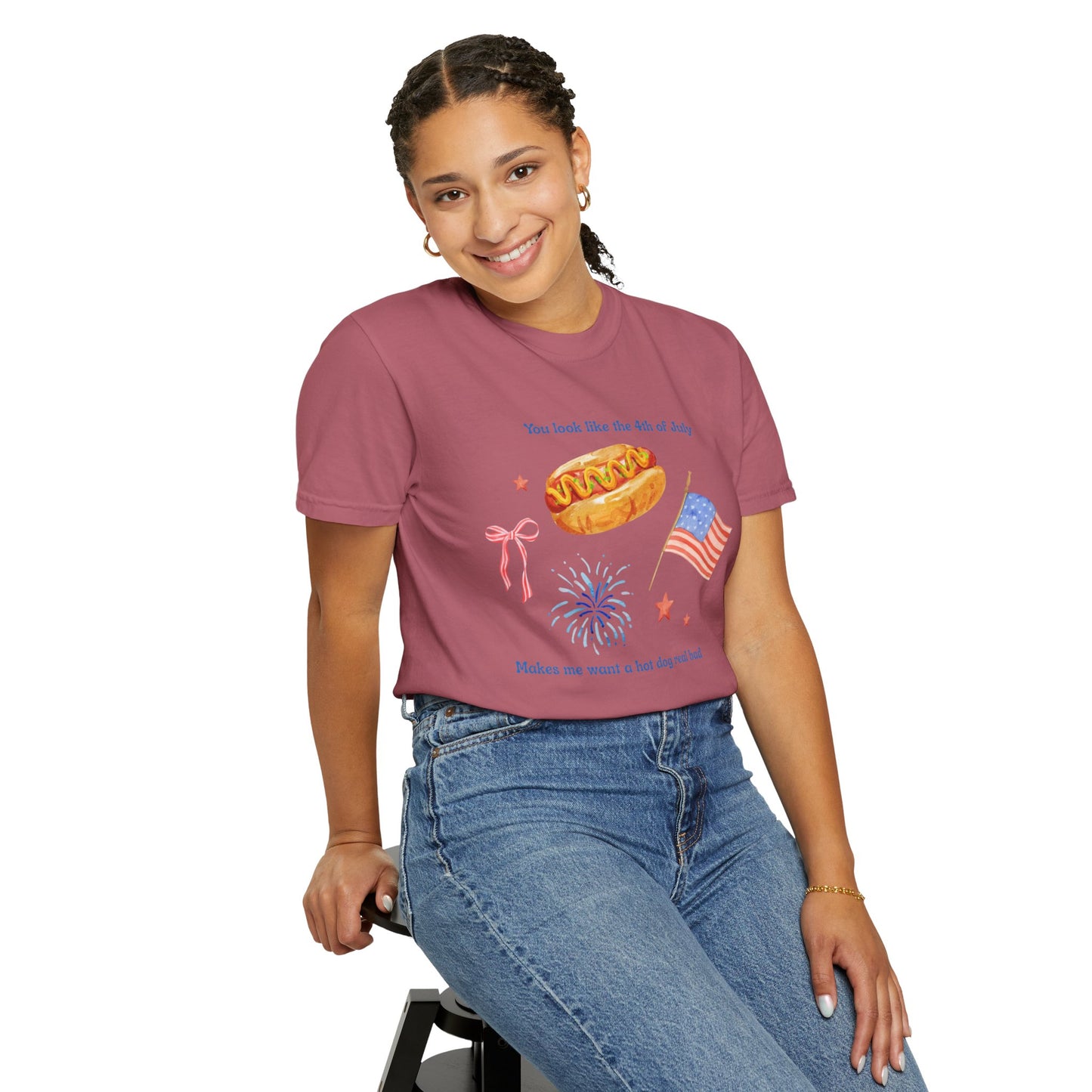 T-Shirt - You Look Like the 4th of July Makes Me Want a Hot Dog Real Bad v1