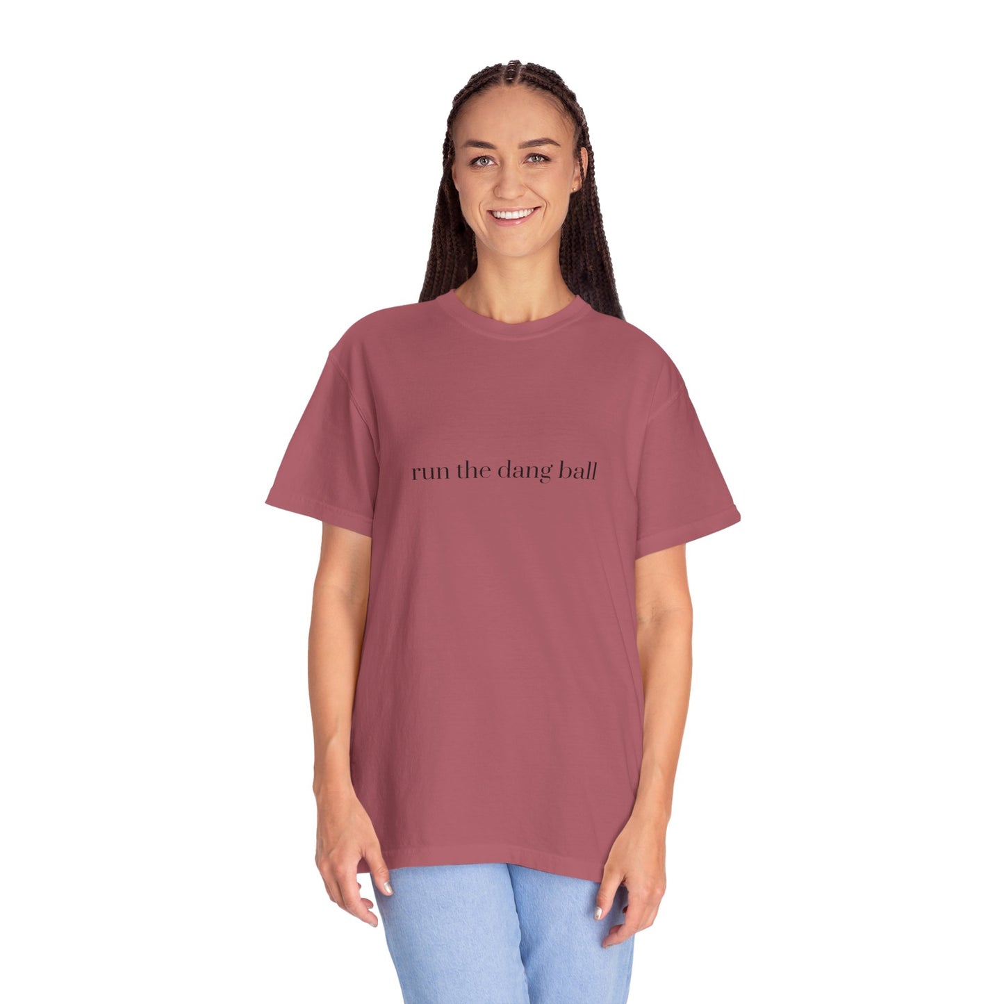 Casual Statement T-Shirt - Run the Dang Ball, Unisex tee for Sports Lovers, Fun Casual Wear, Gift for Friends, Motivational Shirt