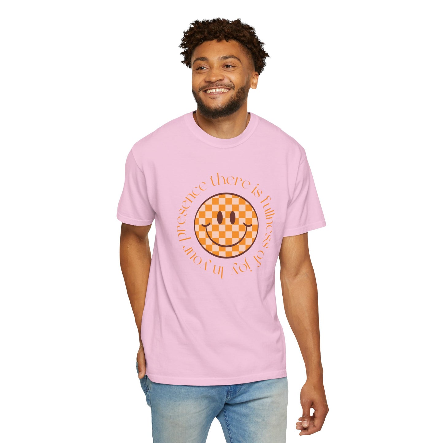 Smiley Face Fullness of Joy Unisex Garment-Dyed T-Shirt, Casual Tee, Streetwear, Gifts for Friends, Summer Vibes, Smile Merchandise