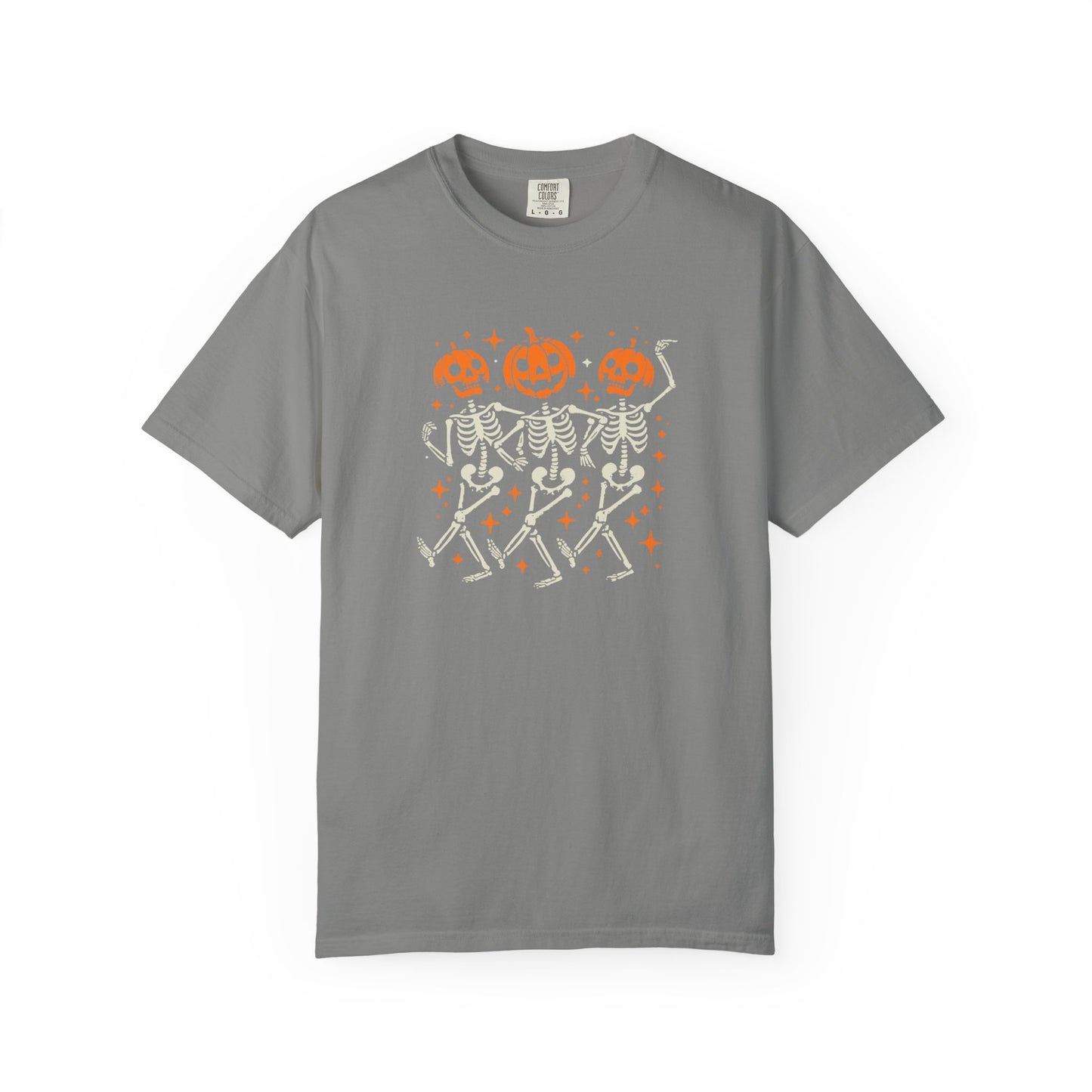 Spooky Pumpkin Skeleton Dancing Unisex T-shirt, Halloween T-shirt, Cute Fall Shirt, Pumpkin Graphic Tee, Autumn Apparel, Trick or Treat Tee