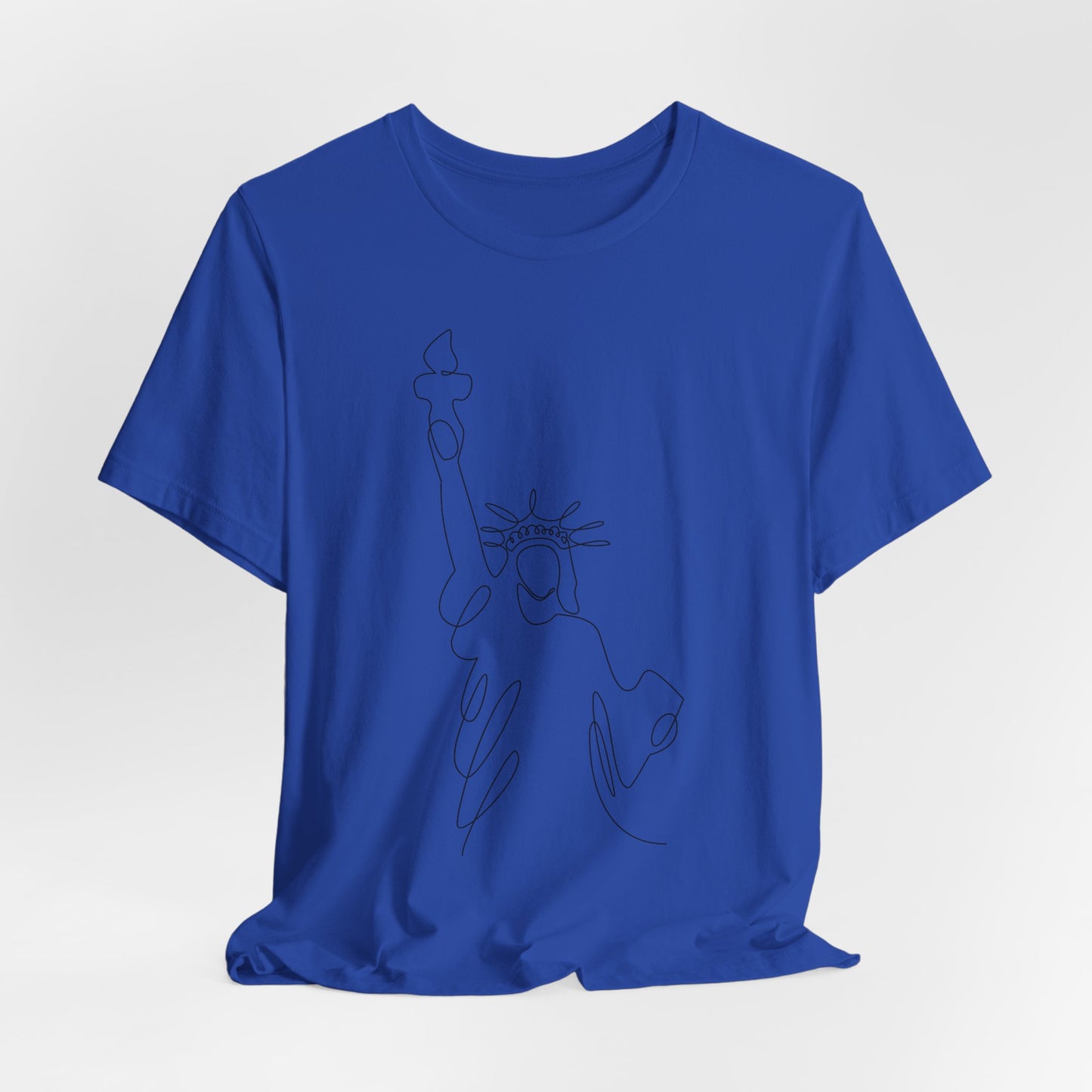 Statue of Liberty Line Art Unisex Jersey Tee - Minimalist Graphic T-Shirt