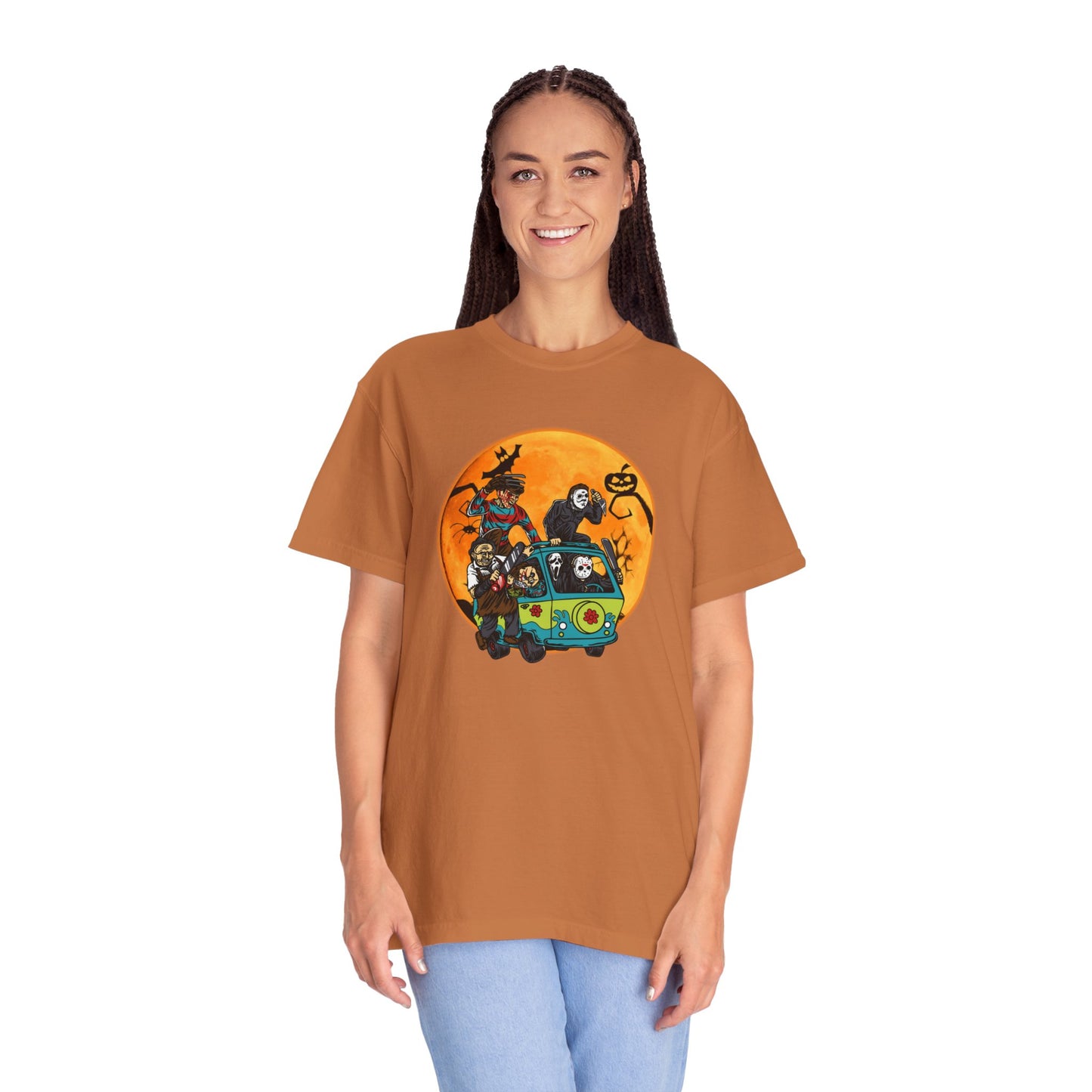 Spooky Adventure T-shirt - Unisex Garment-Dyed, Halloween Costume, Fun Graphic Tee, Festive Outfit, Casual Wear, Gift Idea
