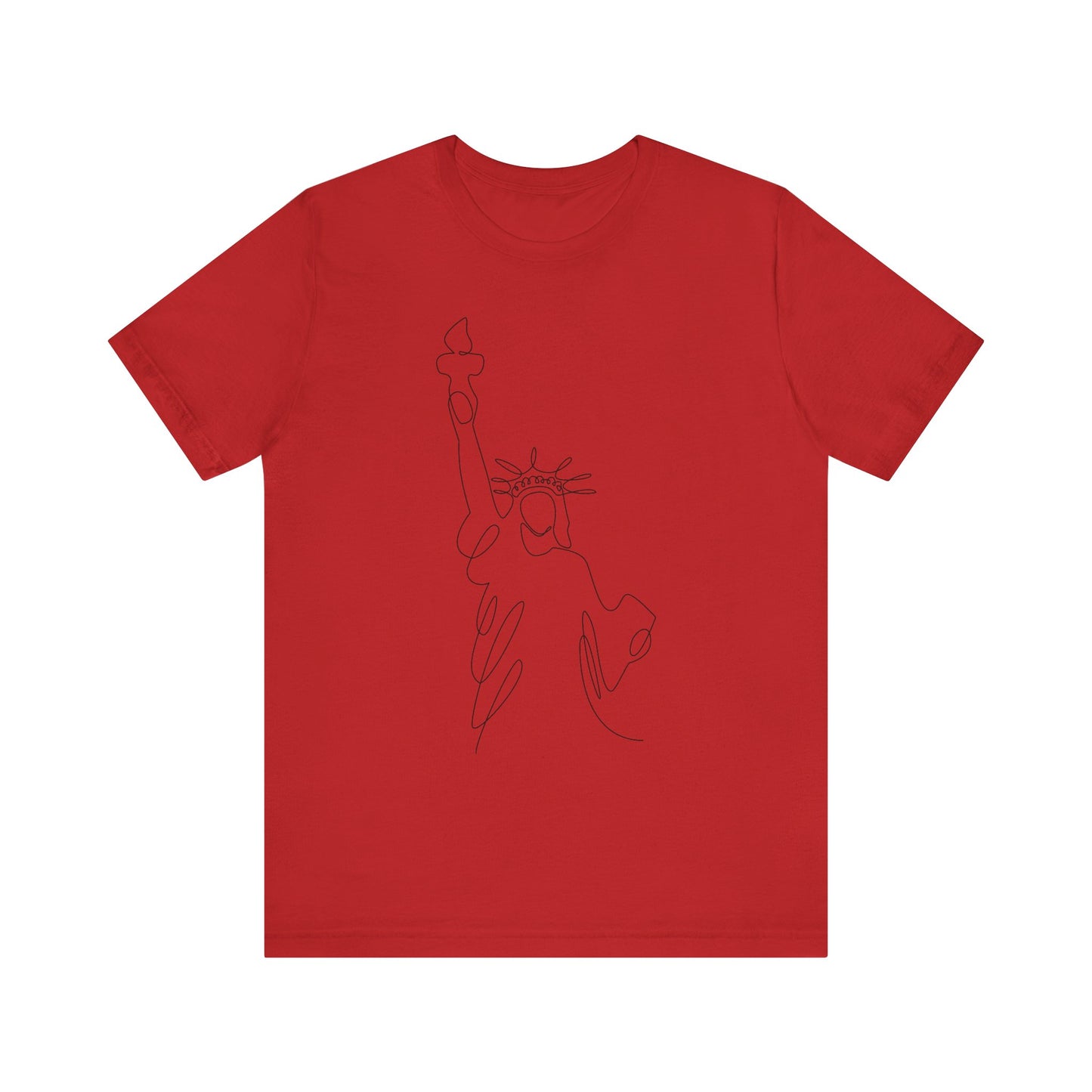 Statue of Liberty Line Art Unisex Jersey Tee - Minimalist Graphic T-Shirt