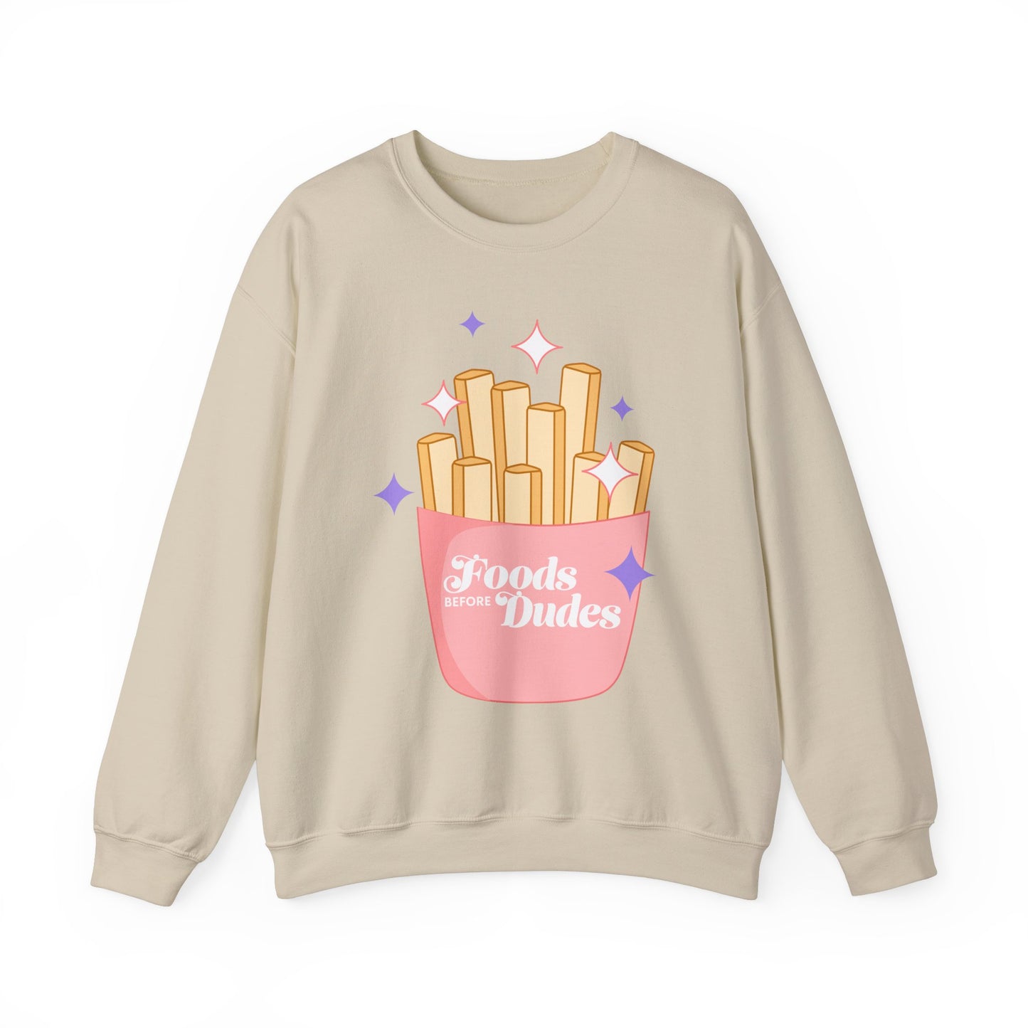 Funny Foodie Crewneck Sweatshirt - 'Foods Before Dudes'