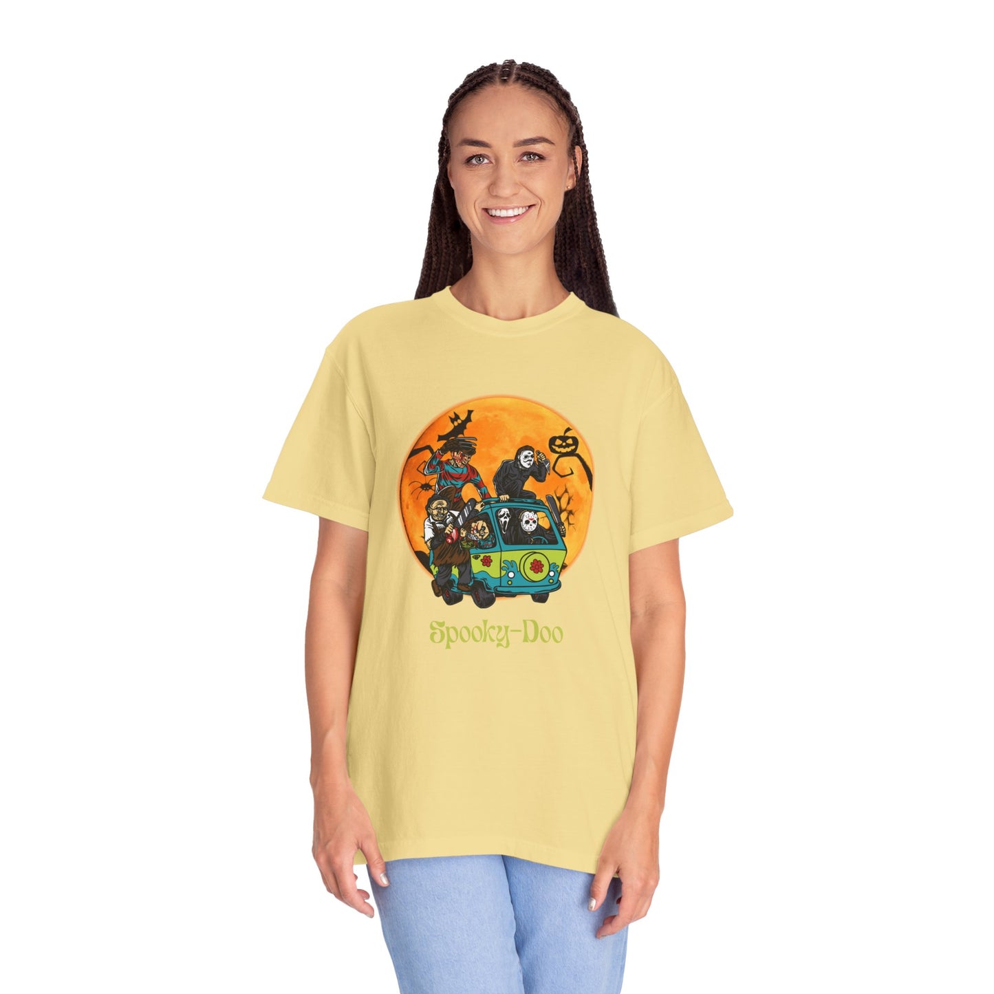 Spooky-Doo, Horror Characters, Unisex T-shirt for Halloween, Cozy Graphic Tee, Perfect for Costume Parties, Halloween Celebration, Gift for Fans