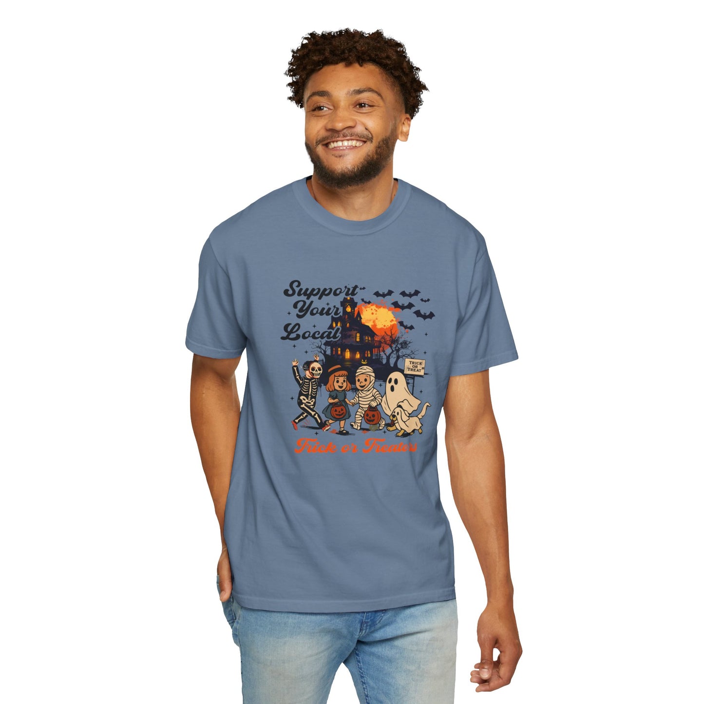 Support Your Local Trick or Treaters T-shirt | Fun Fall Apparel, Halloween Shirt, Unisex Tee, Gift for Halloween Lovers, Cozy Festival Wear