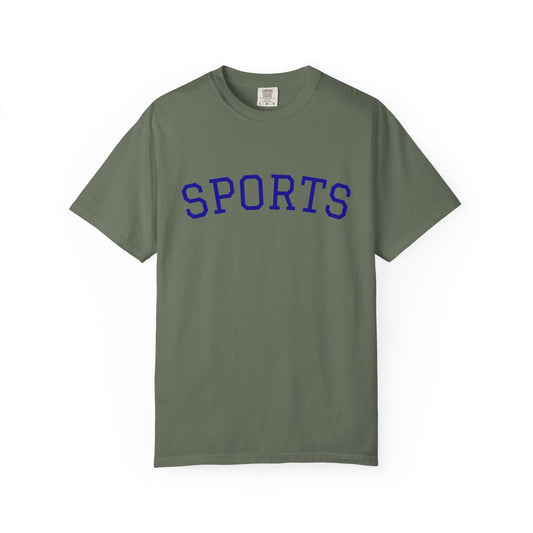 Sports Unisex Garment-Dyed T-shirt, Casual Wear, Workout Top, Gift for Sports Lovers, Athletic Apparel, Summer Tee