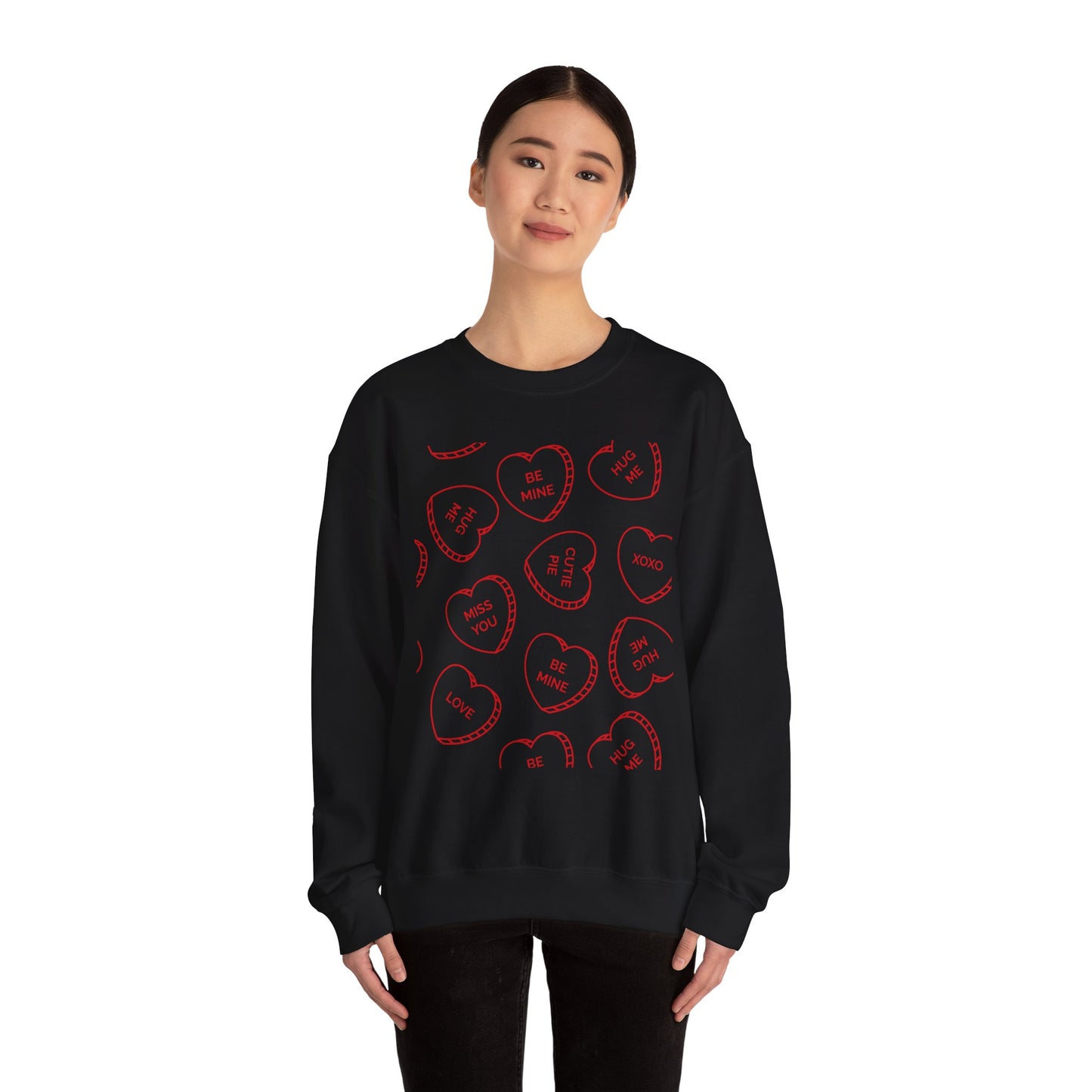 Candy Heart Crewneck Sweatshirt - Heart Design - Cute and Cozy