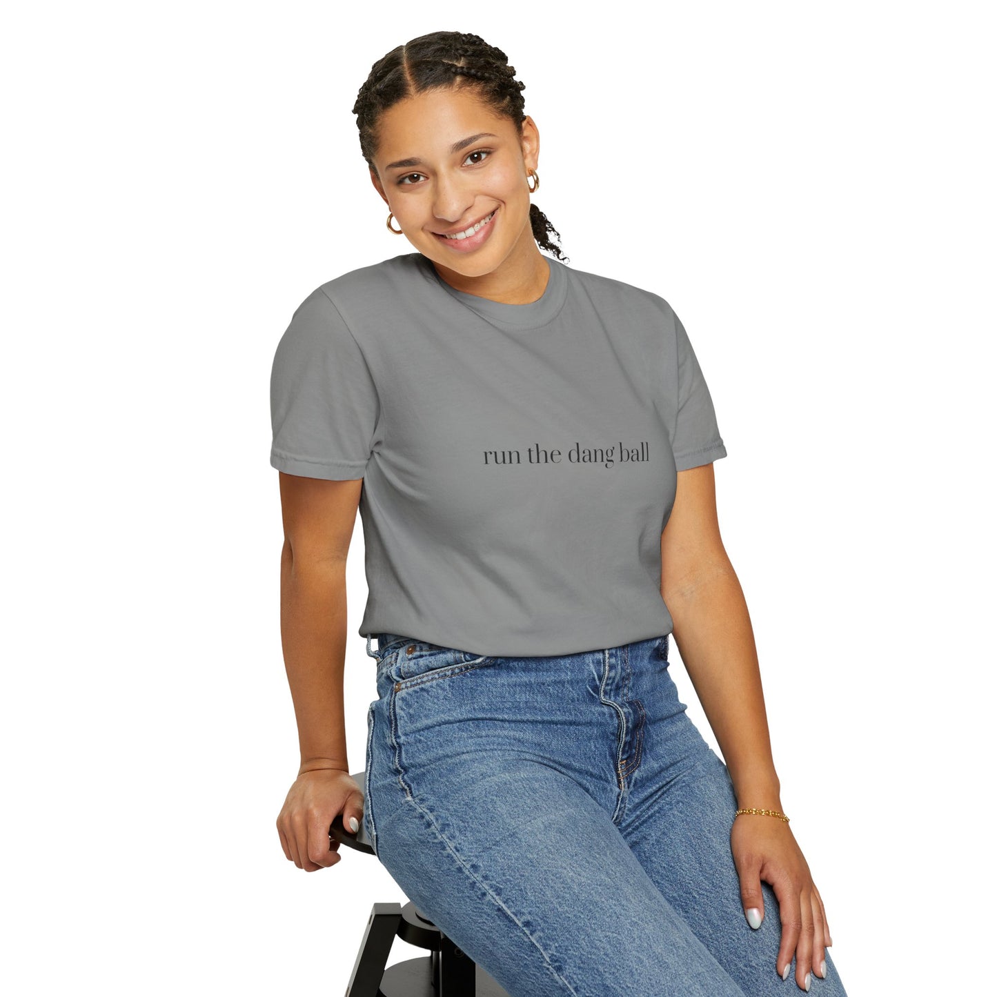 Casual Statement T-Shirt - Run the Dang Ball, Unisex tee for Sports Lovers, Fun Casual Wear, Gift for Friends, Motivational Shirt