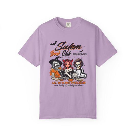 Salem Book Club T-Shirt, Witches Welcome Tee, Unisex Halloween Shirt, Spooky Gift for Readers, Book Lovers Apparel