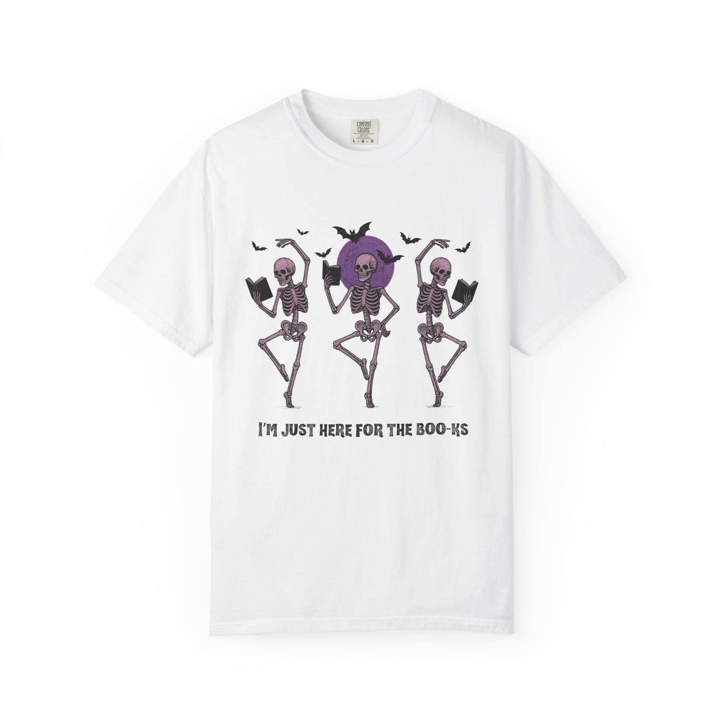 Halloween Skeleton T-Shirt, Unisex Spooky Tee, I'm Just Here for the Boo-ks, Cute Halloween Shirt, Festive Fall Wear