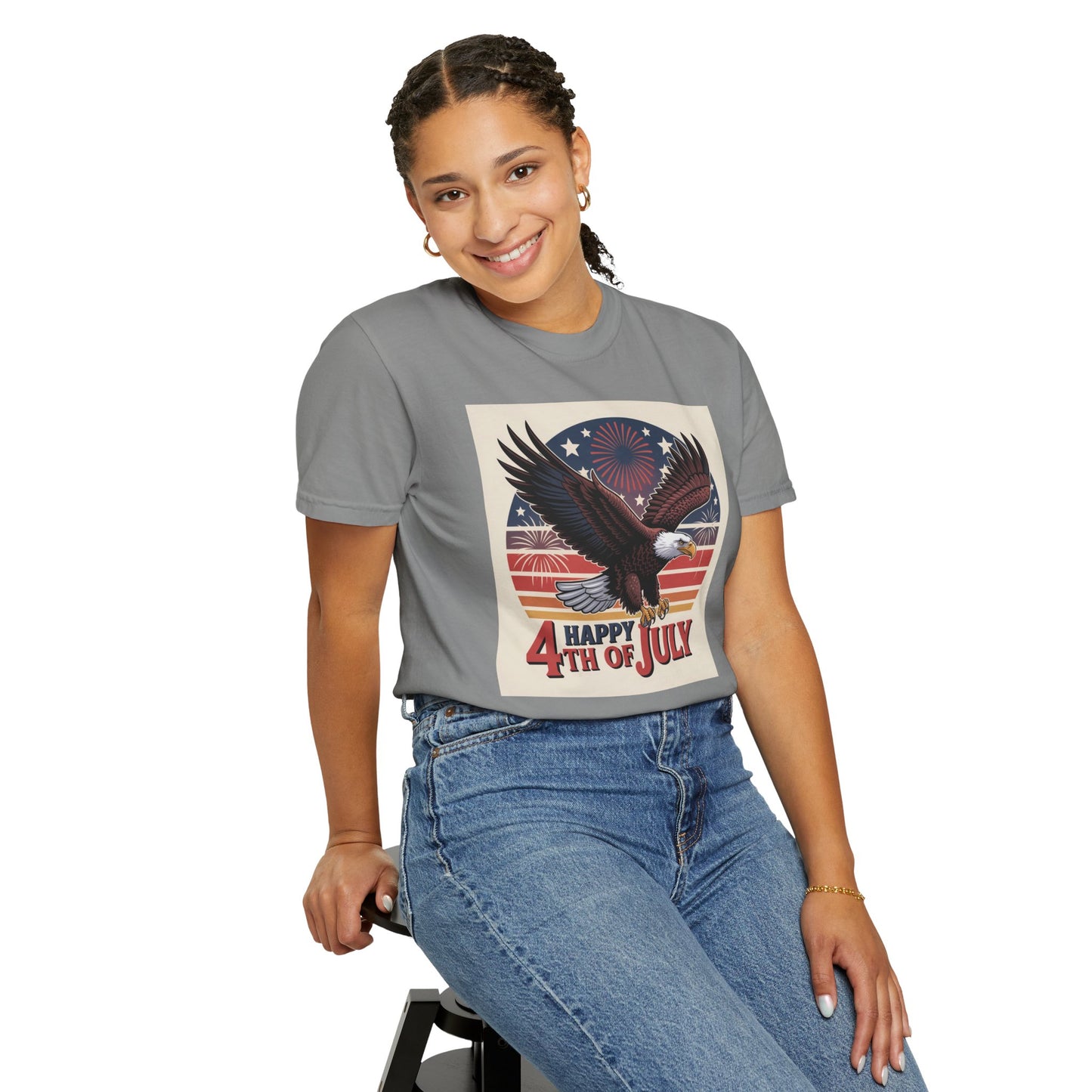 Patriotic Eagle Tee - Perfect for Independence Day, Fourth of July Celebrations, Summer Casual Wear, Unisex, Vintage Style, Gift Idea