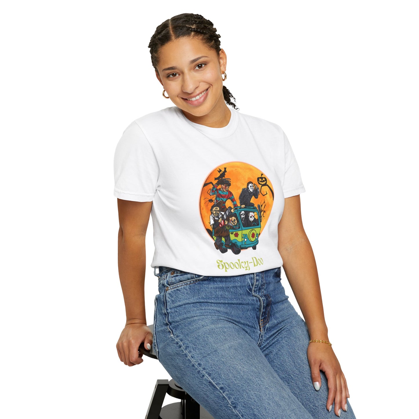 Spooky-Doo, Horror Characters, Unisex T-shirt for Halloween, Cozy Graphic Tee, Perfect for Costume Parties, Halloween Celebration, Gift for Fans