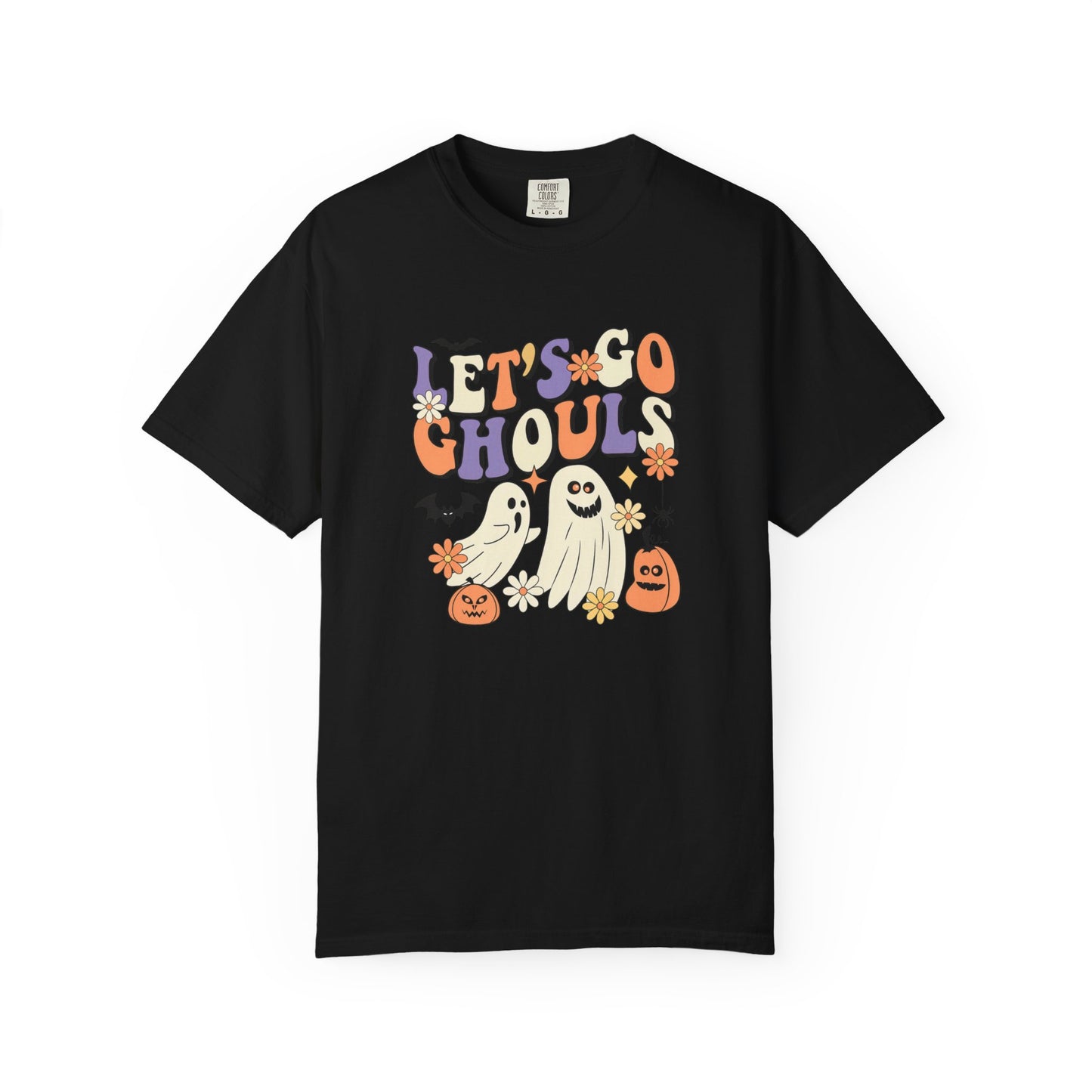 Let's Go Ghouls Halloween T-Shirt, Unisex Garment-Dyed Tee for Spooky Season, October Celebrations, Halloween Party Shirt, Ghostly Graphics