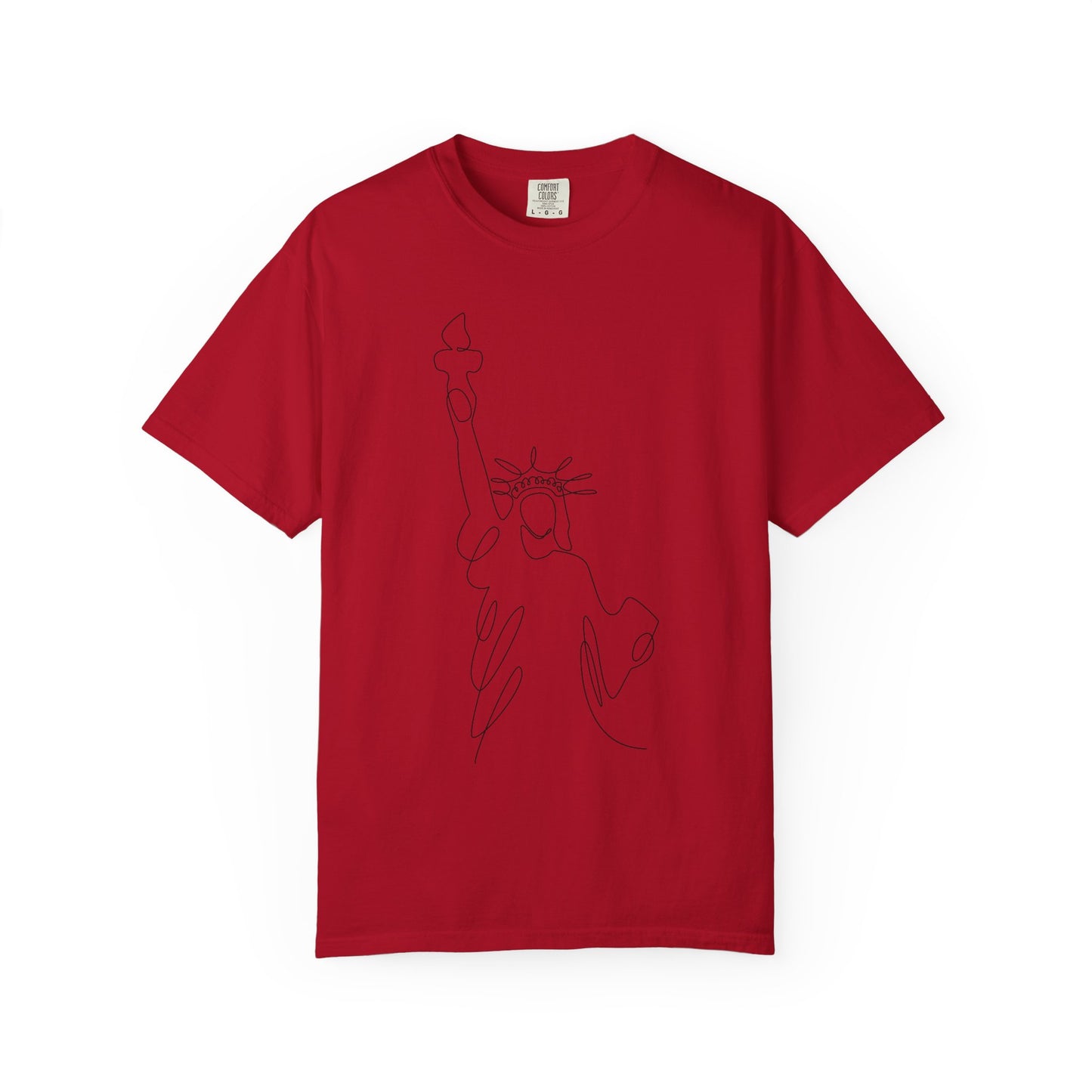 Statue of Liberty Line Art Unisex Jersey Tee - Minimalist Graphic T-Shirt