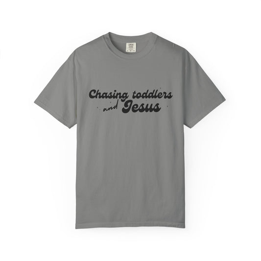 Chasing Toddlers and Jesus T-Shirt, Vintage Mommy Tee, Faith-Based Apparel, Gift for Parents, Church Activities, Casual Wear