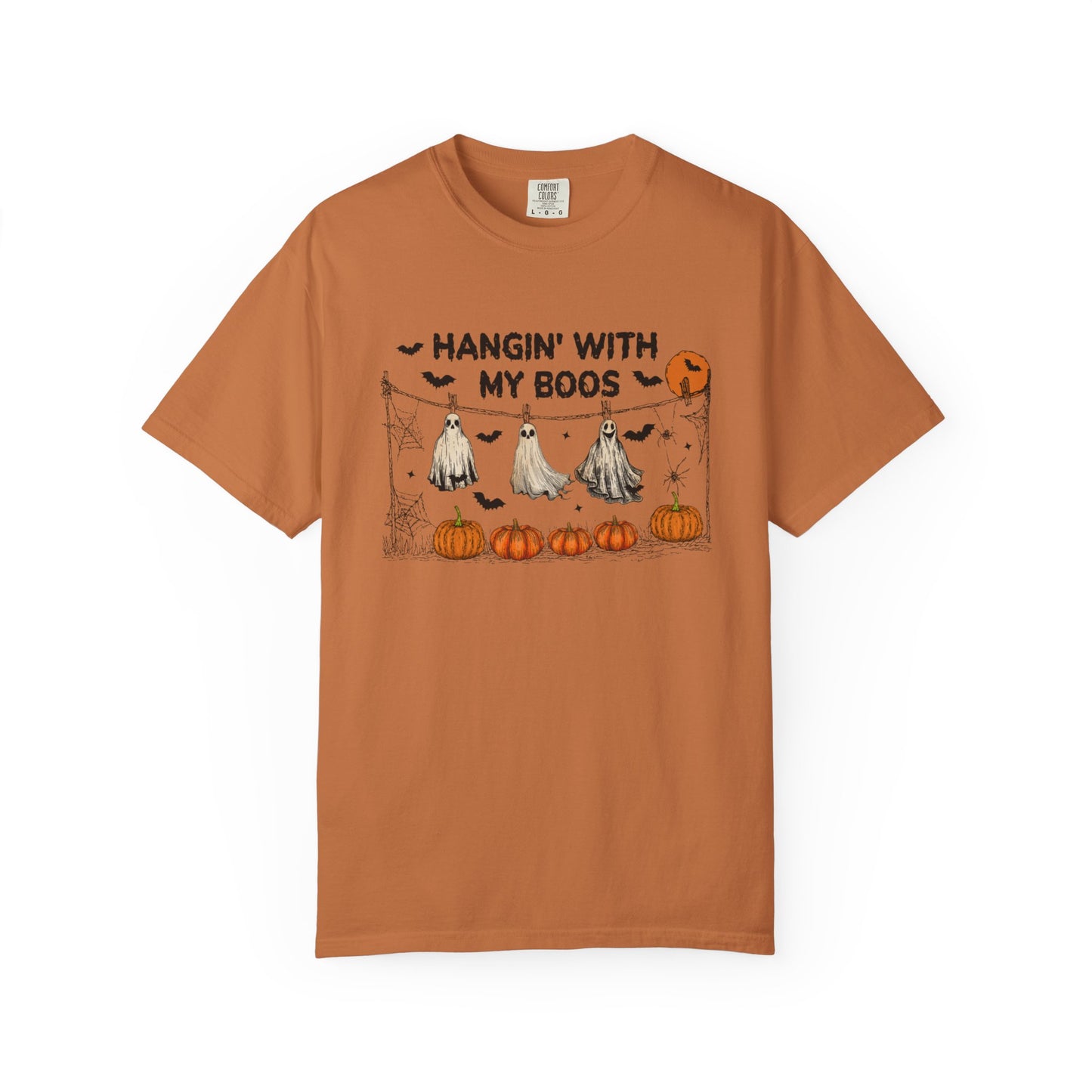 Halloween Themed Unisex T-Shirt | Hangin' With My Boos | Spooky Season Apparel, Trick or Treat Shirt, Fall Fashion, Halloween Party Tee