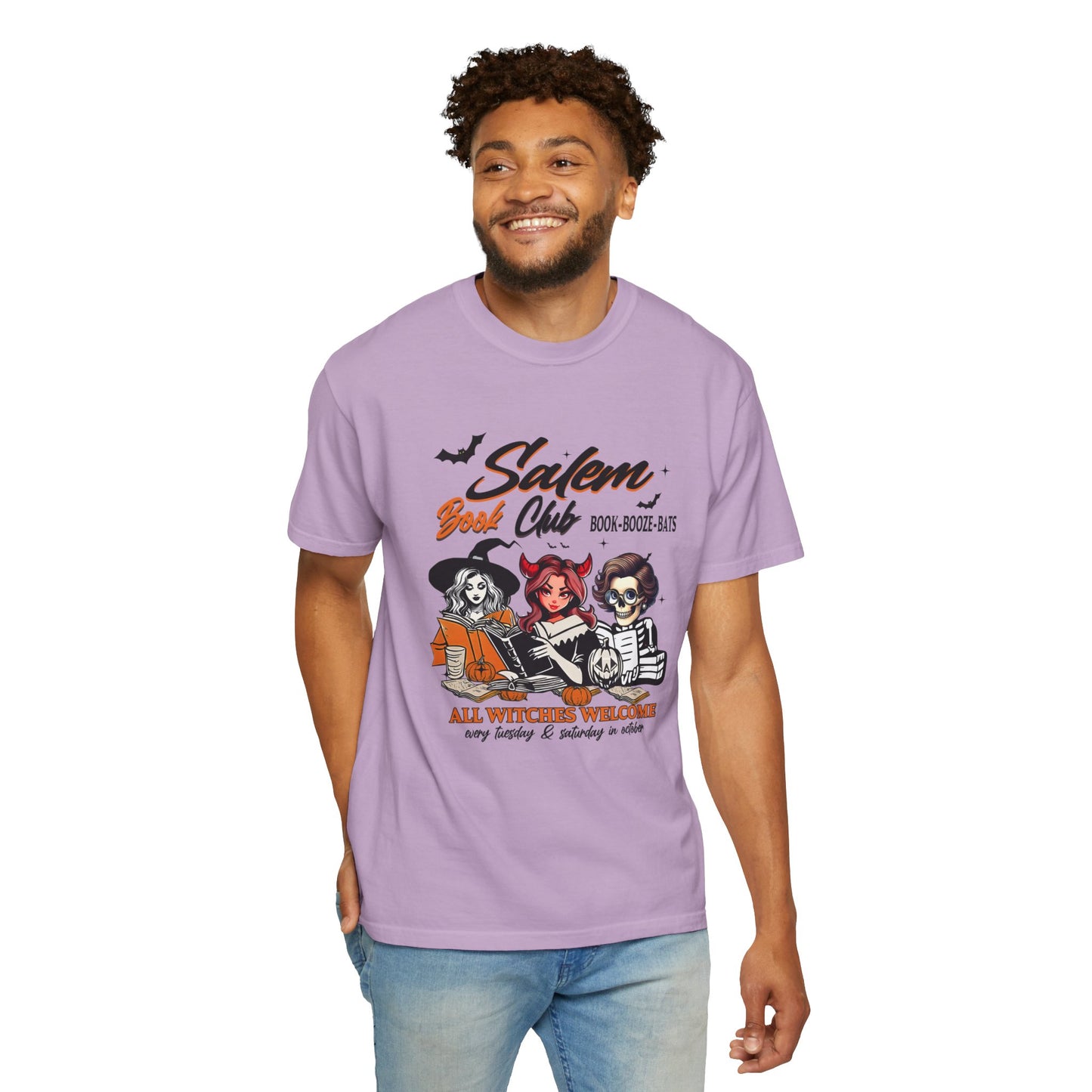 Salem Book Club T-Shirt, Witches Welcome Tee, Unisex Halloween Shirt, Spooky Gift for Readers, Book Lovers Apparel