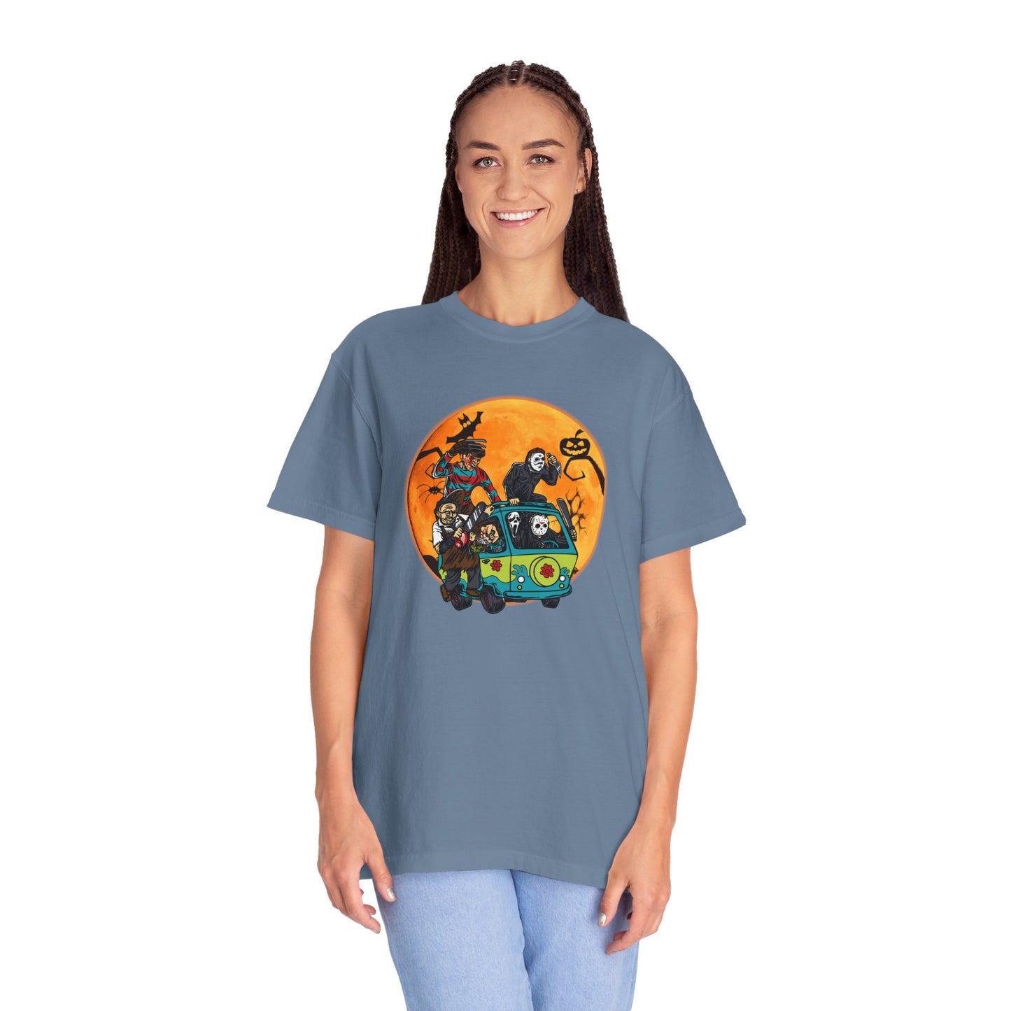 Spooky Adventure T-shirt - Unisex Garment-Dyed, Halloween Costume, Fun Graphic Tee, Festive Outfit, Casual Wear, Gift Idea