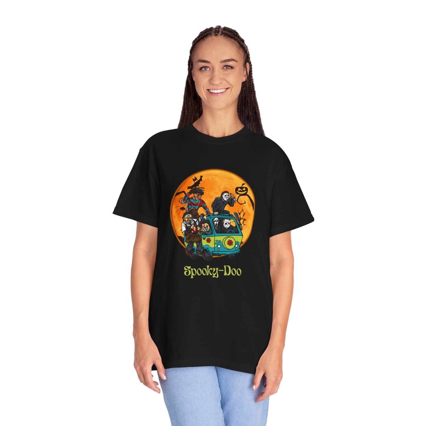 Spooky-Doo, Horror Characters, Unisex T-shirt for Halloween, Cozy Graphic Tee, Perfect for Costume Parties, Halloween Celebration, Gift for Fans