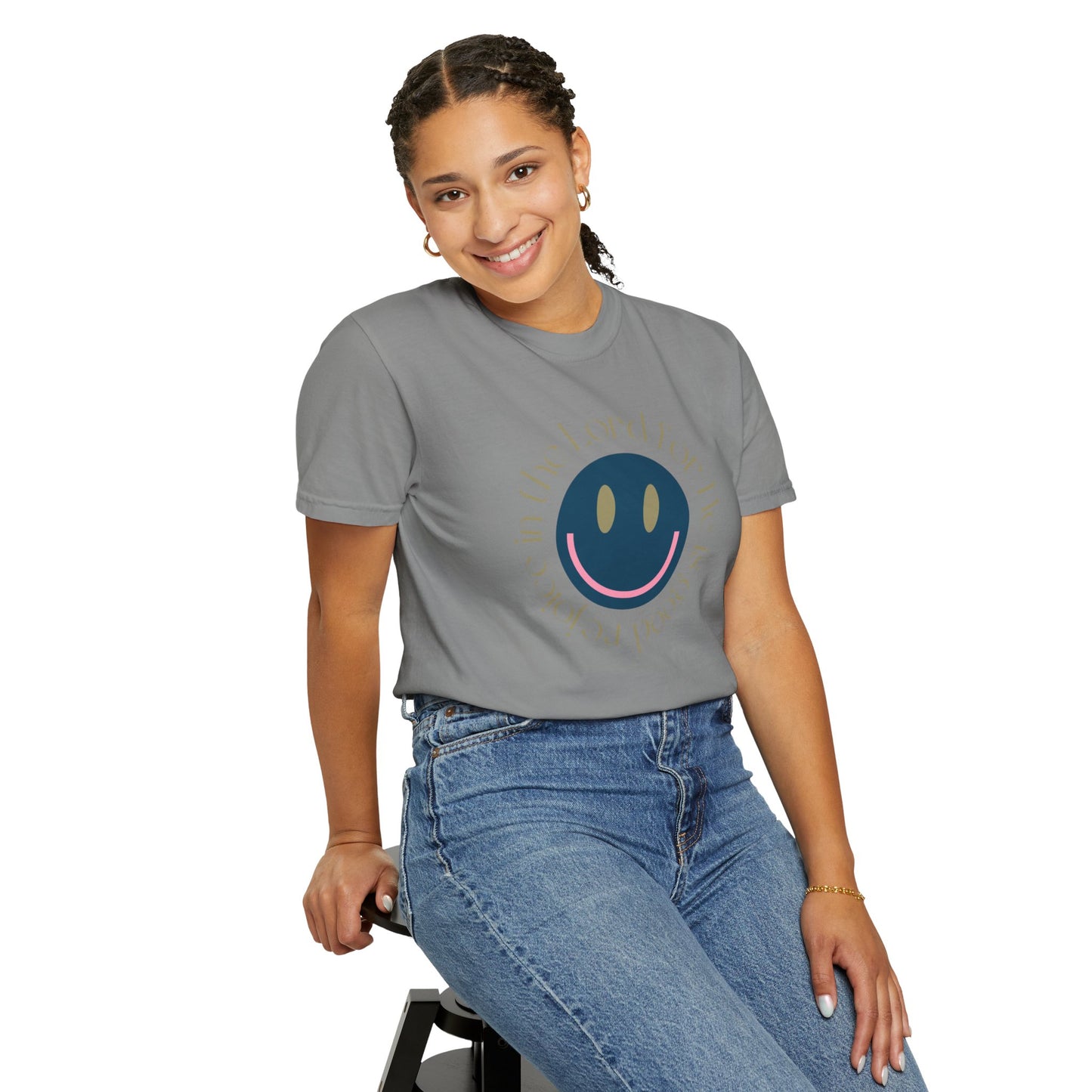 Rejoice in the Lord Smiley Face Christian T-Shirt, Unisex Tee, Inspirational Clothing, Gift for Believers, Casual Wear, Faith-Based Apparel