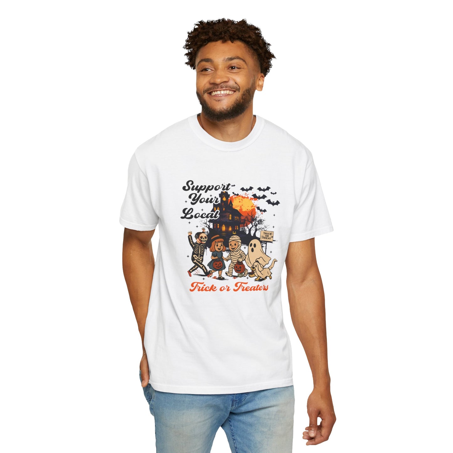 Support Your Local Trick or Treaters T-shirt | Fun Fall Apparel, Halloween Shirt, Unisex Tee, Gift for Halloween Lovers, Cozy Festival Wear