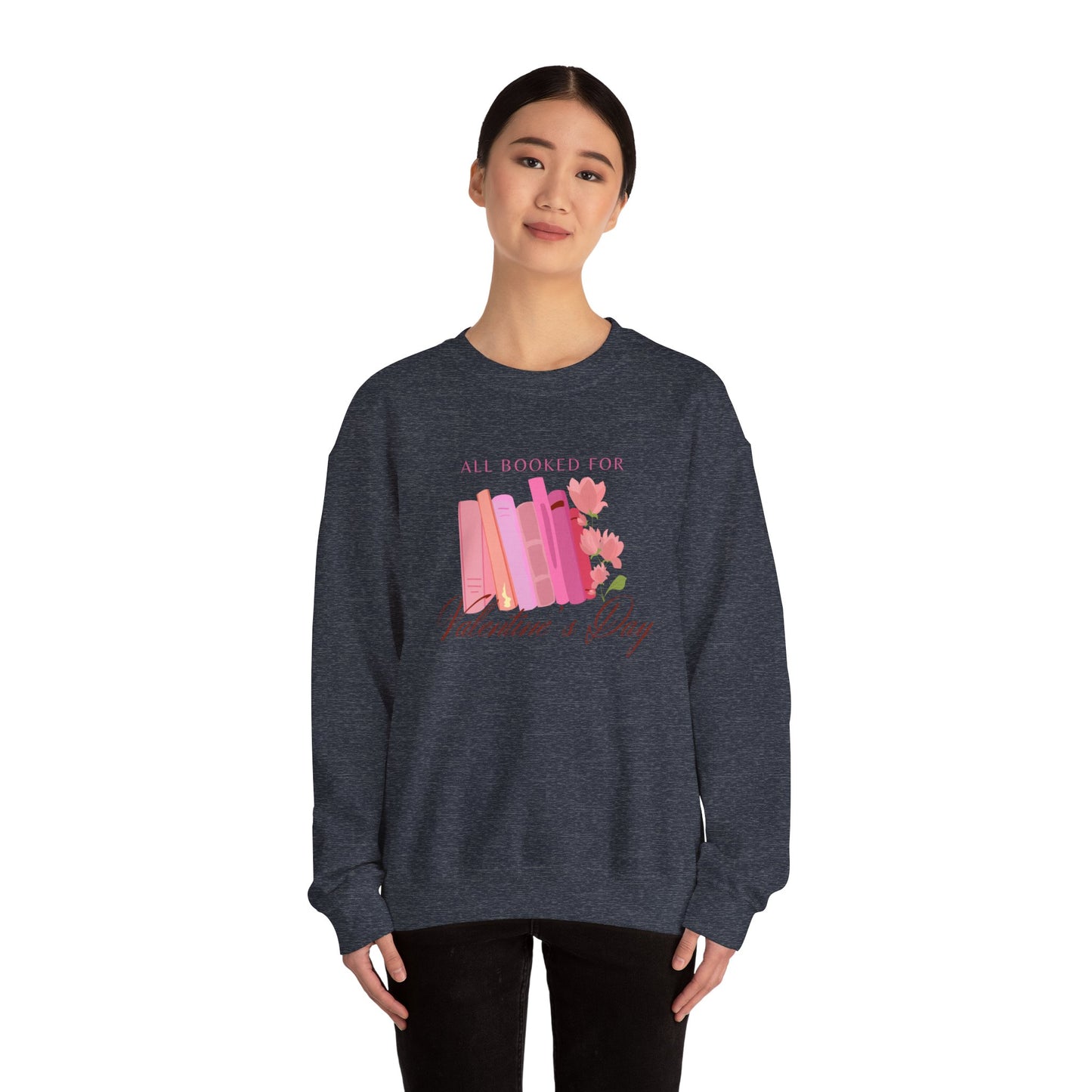 Valentine's Day Book Lover Crewneck Sweatshirt - All Booked
