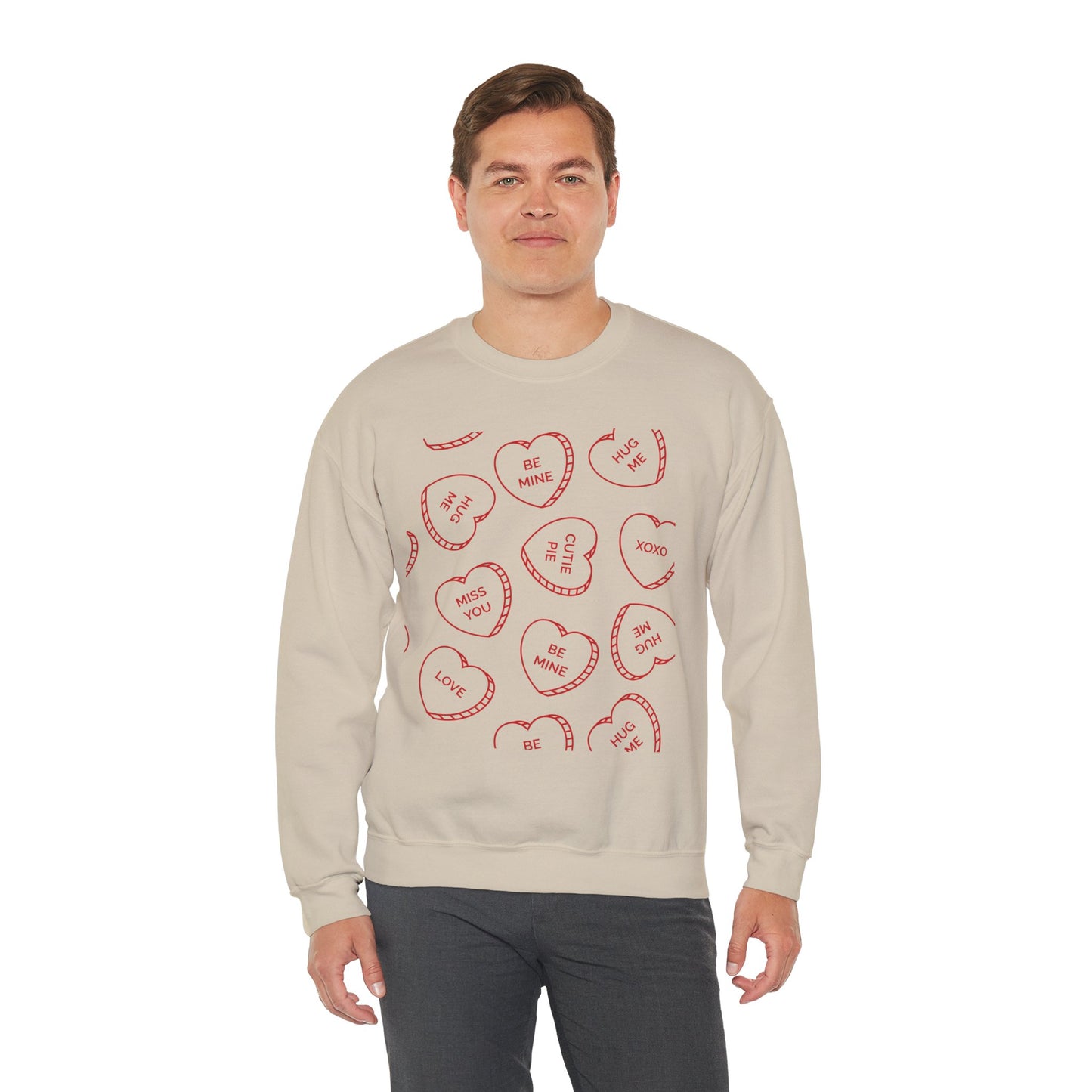 Candy Heart Crewneck Sweatshirt - Heart Design - Cute and Cozy