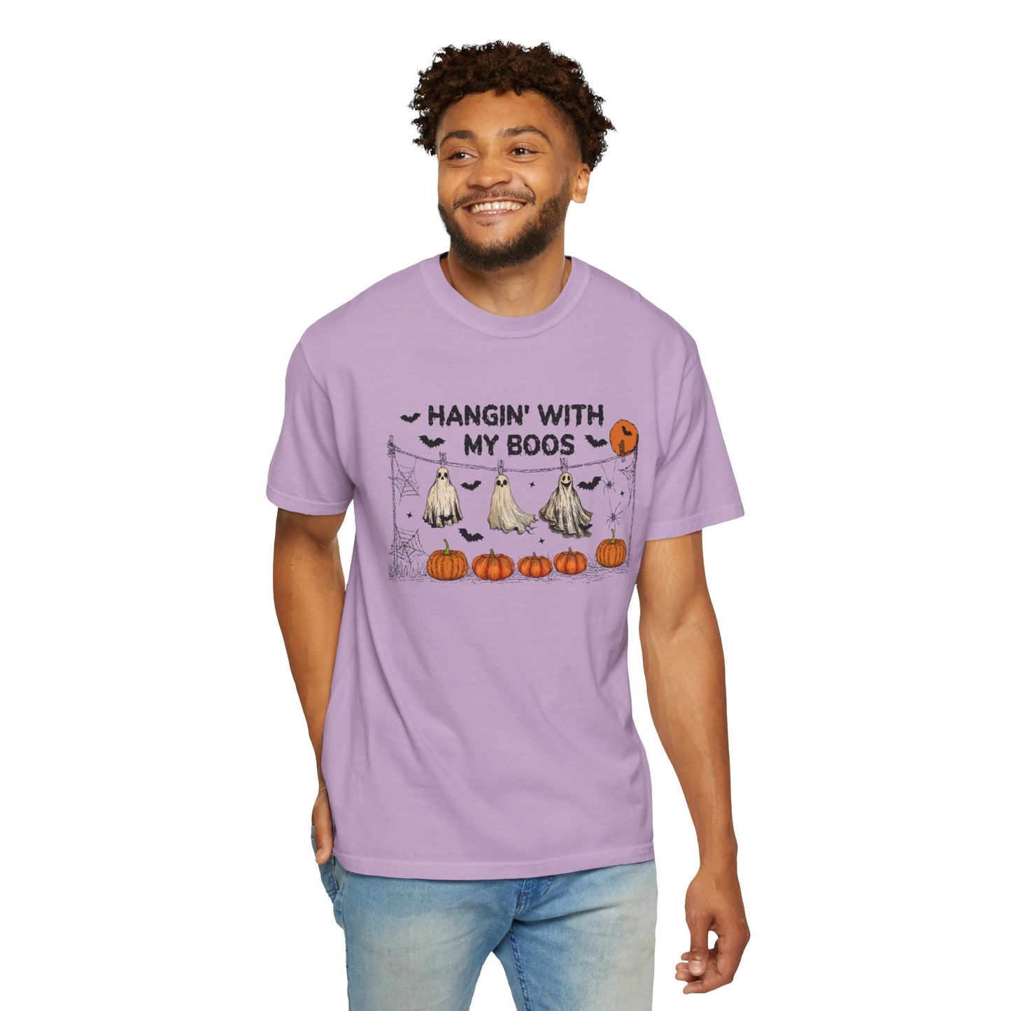 Halloween Themed Unisex T-Shirt | Hangin' With My Boos | Spooky Season Apparel, Trick or Treat Shirt, Fall Fashion, Halloween Party Tee
